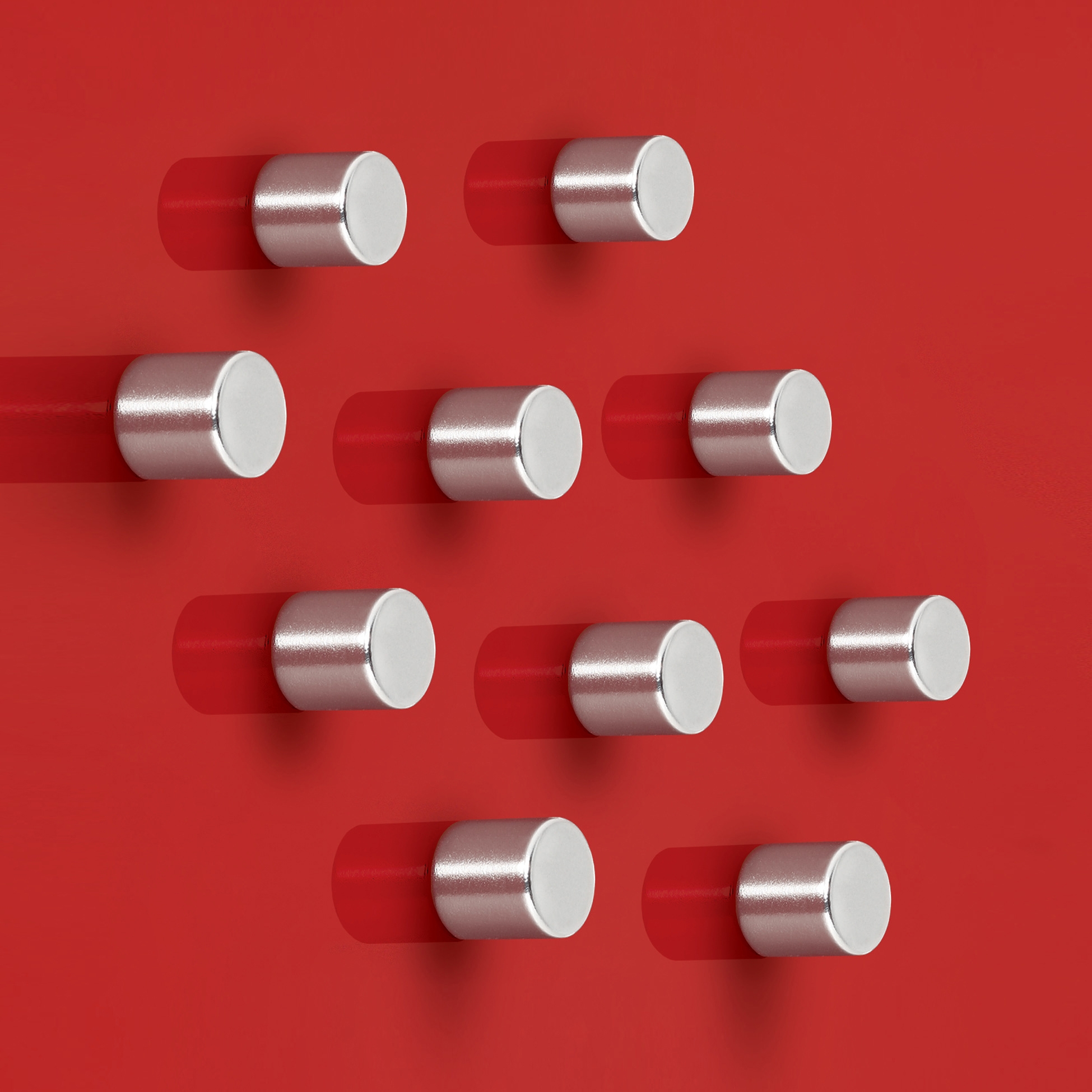 Vertoon produk SuperDym magnets C5 "Strong", Zylinder-Design, silver, 10 pcs. van vervaardiger Sigel