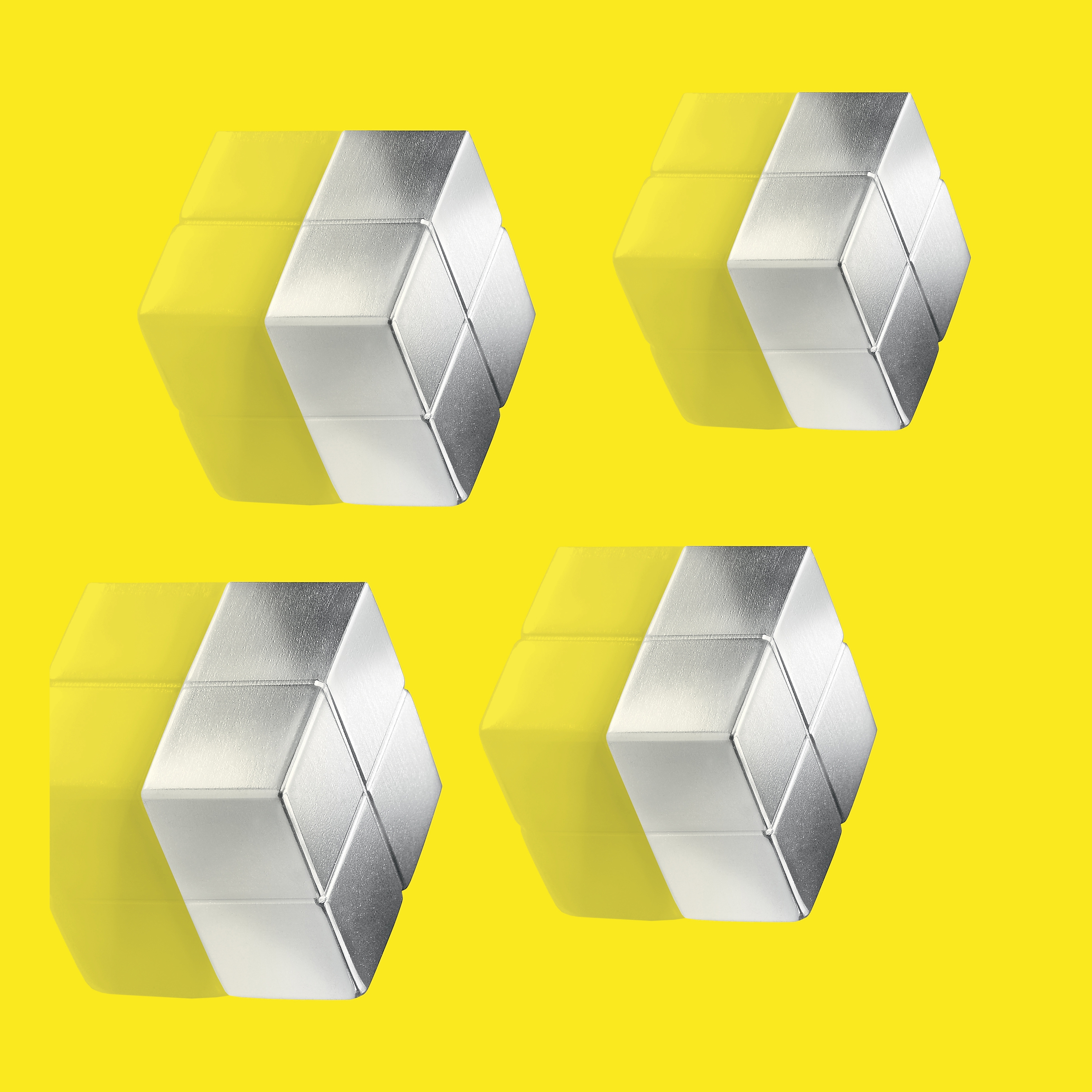 Vertoon produk SuperDym magnets C10 "Extra-Strong", Cube-Design, silver, 4 pcs. van vervaardiger Sigel