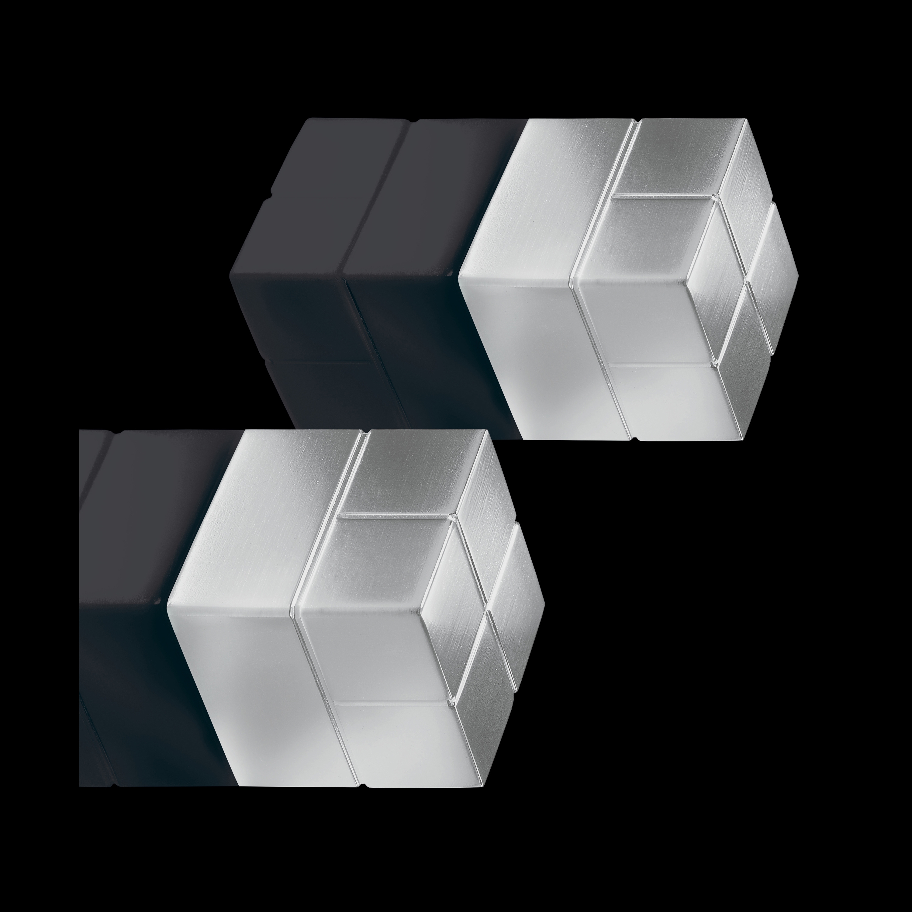 SuperDym magnets C20 "Super-Strong", Cube-Design, silver, 2 pcs.