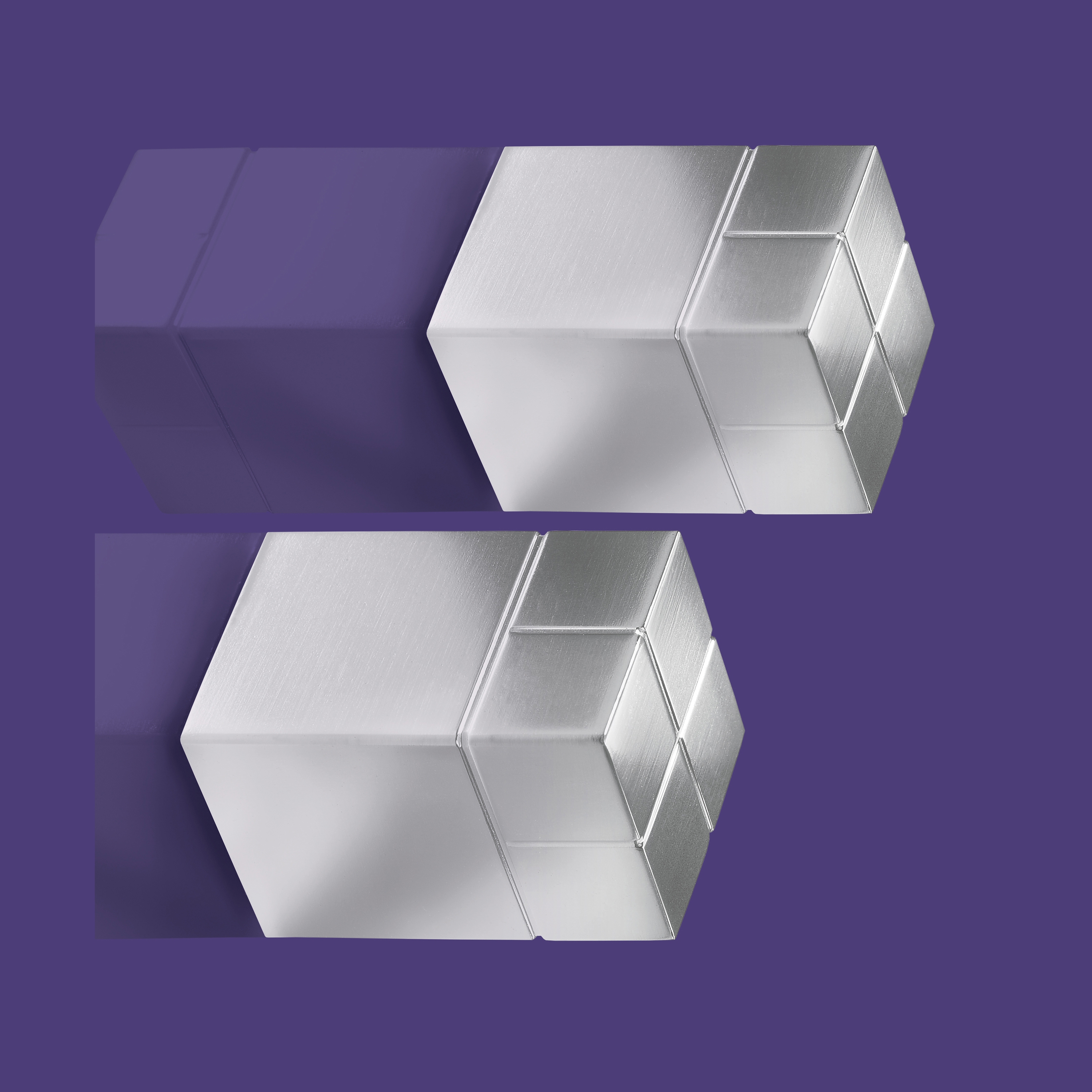 SuperDym magnets C30 "Ultra-Strong", Cube-Design, silver, 2 pcs.