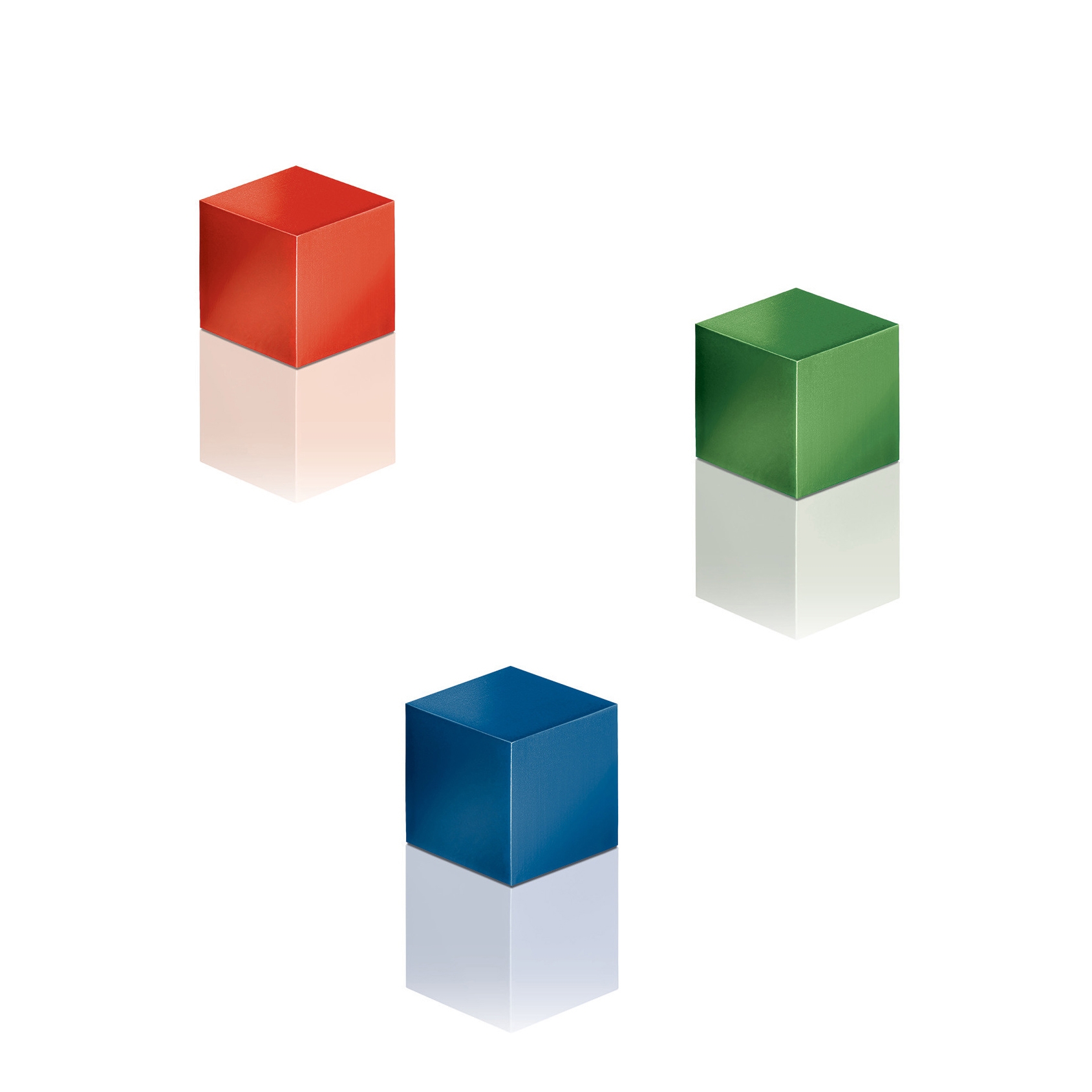 Vertoon produk SuperDym magnets C5 "Strong", Cube-Design, blue, red, green, 3 pcs. van vervaardiger Sigel