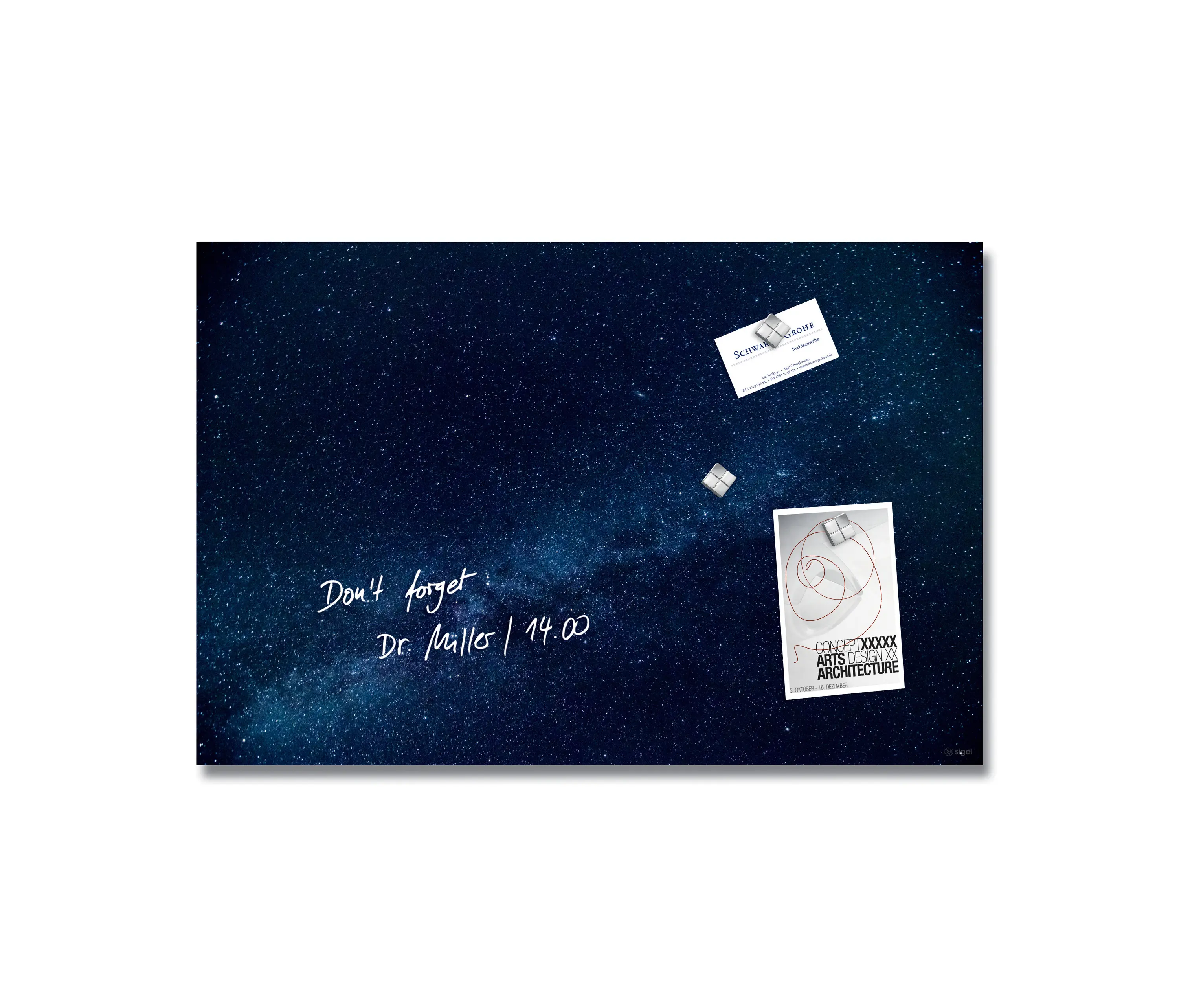Sigel - Magnetic glass board Artverum, design Galaxy, 60 x 40 cm
