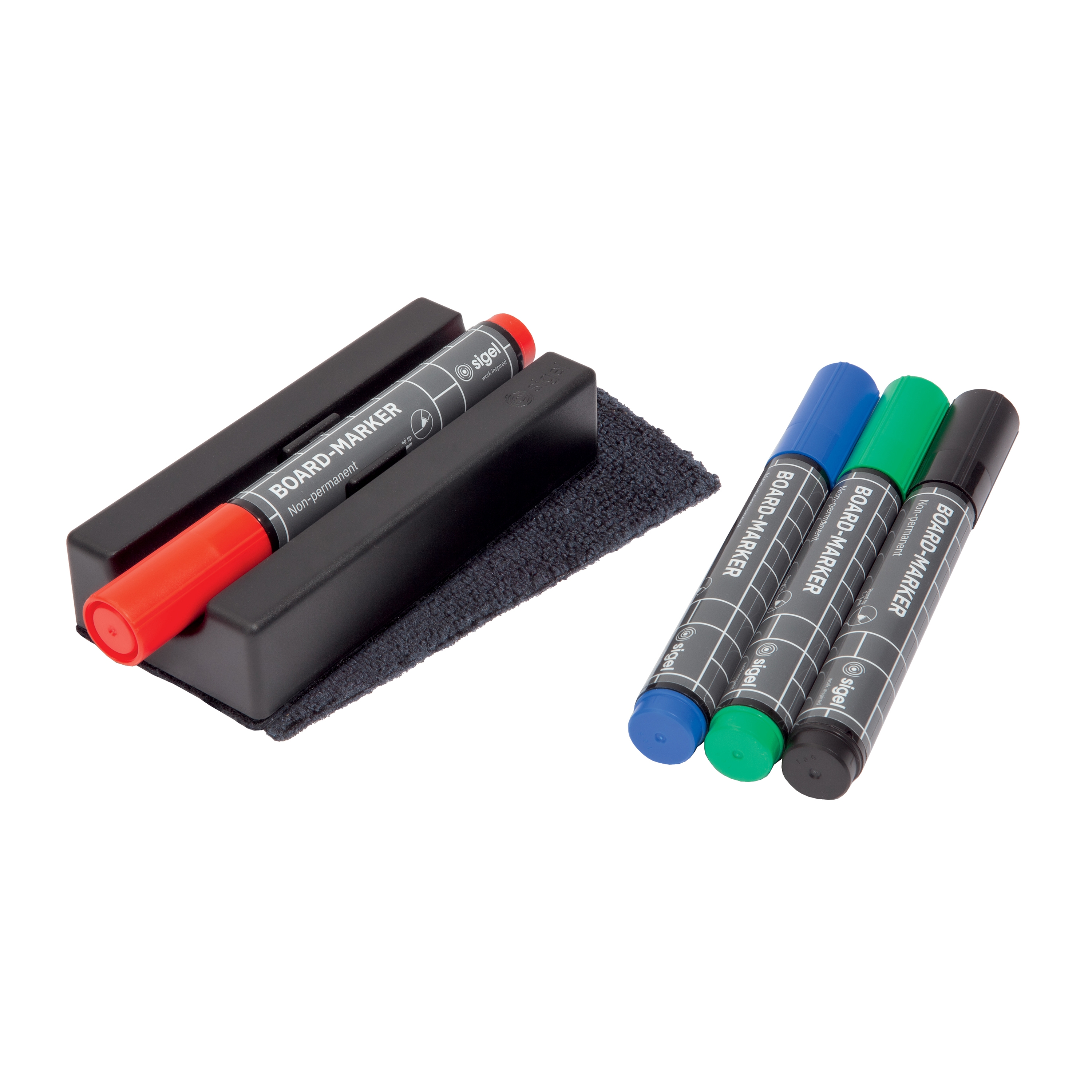 Produkt Board-Eraser mit 4 Board-Markern, magnetisch, 13 x 6 cm des Herstellers Sigel anzeigen