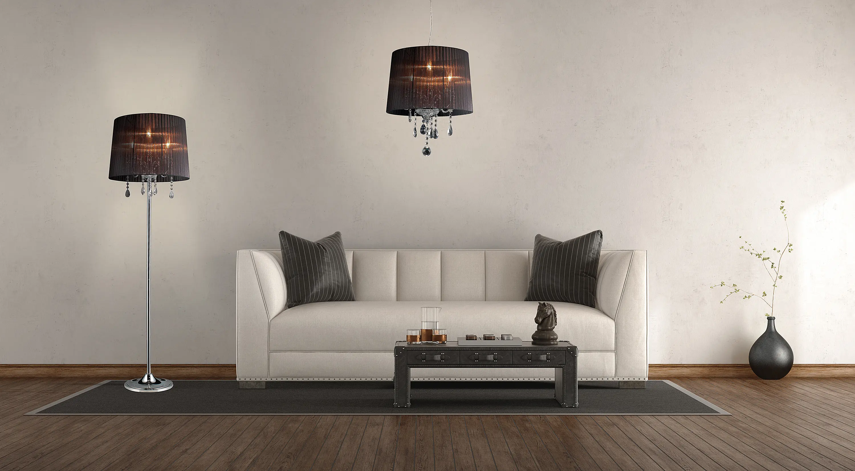 Valaisin Grönlund - Crystal Small Lampada a sospensione, nero