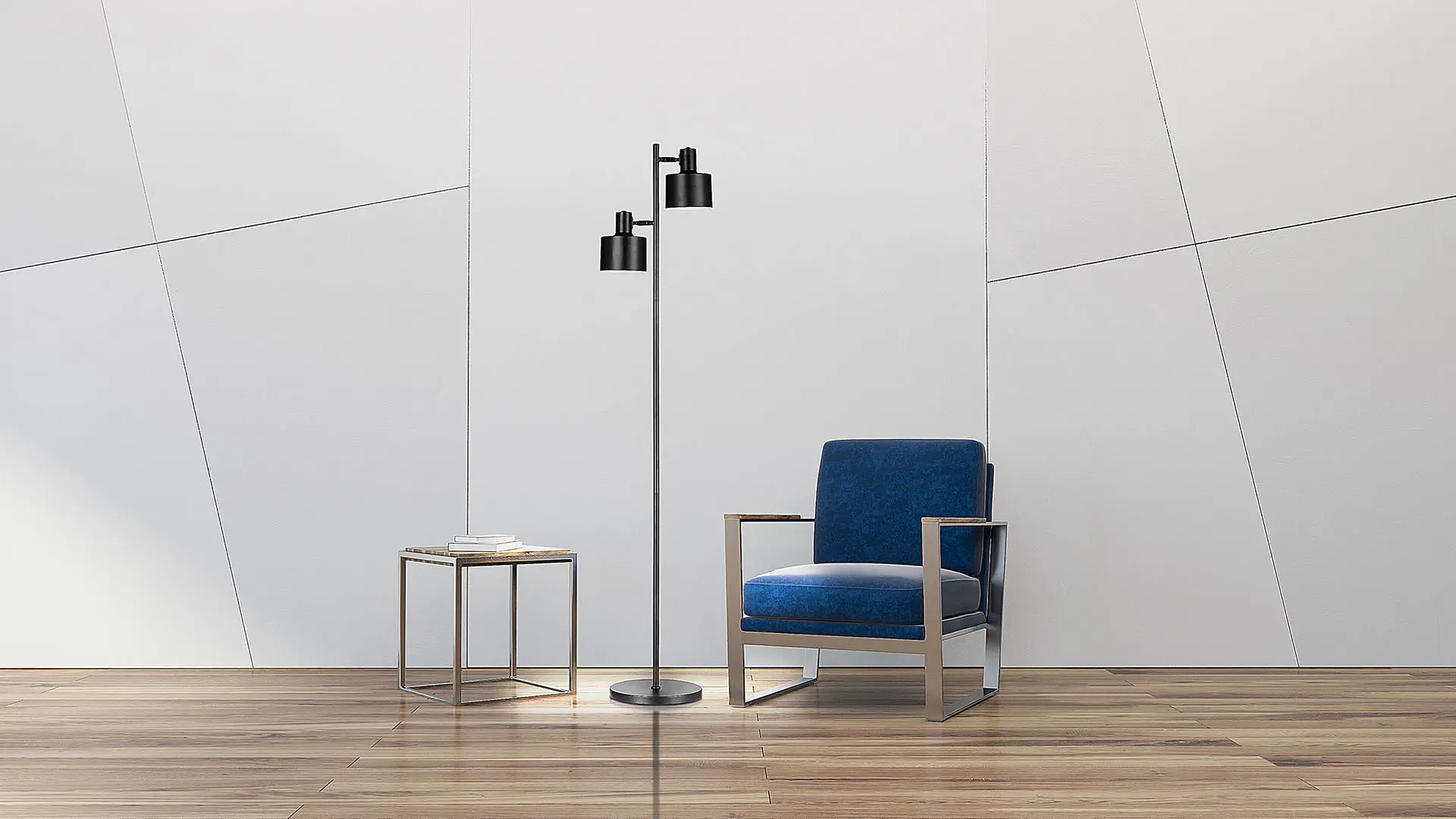 Valaisin Grönlund - Hood Double Floor Lamp, white