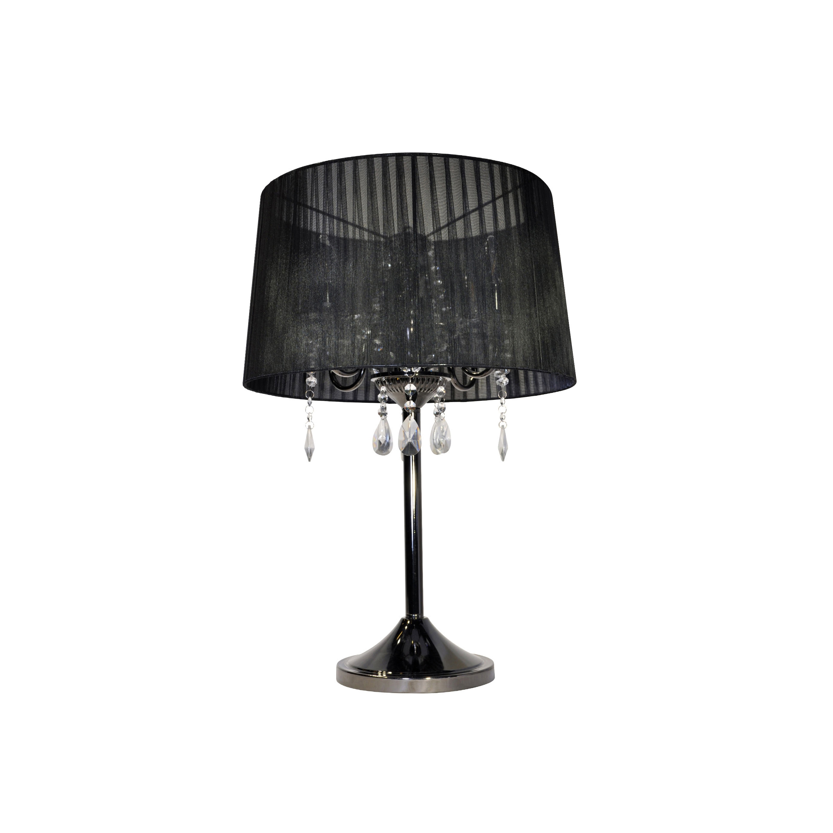 Crystal Table Lamp, black/blackchrome