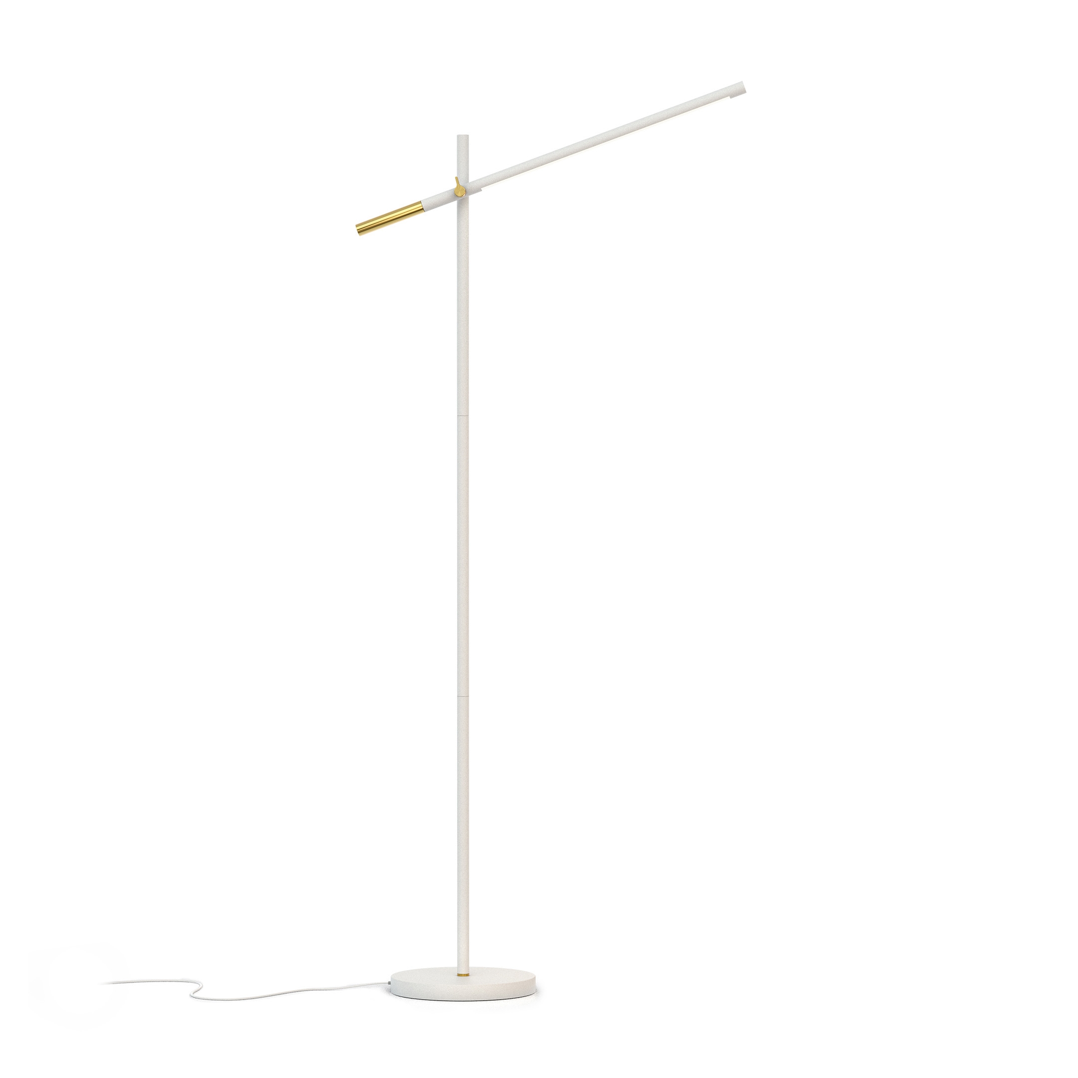Piano Floor Lamp, white/brass