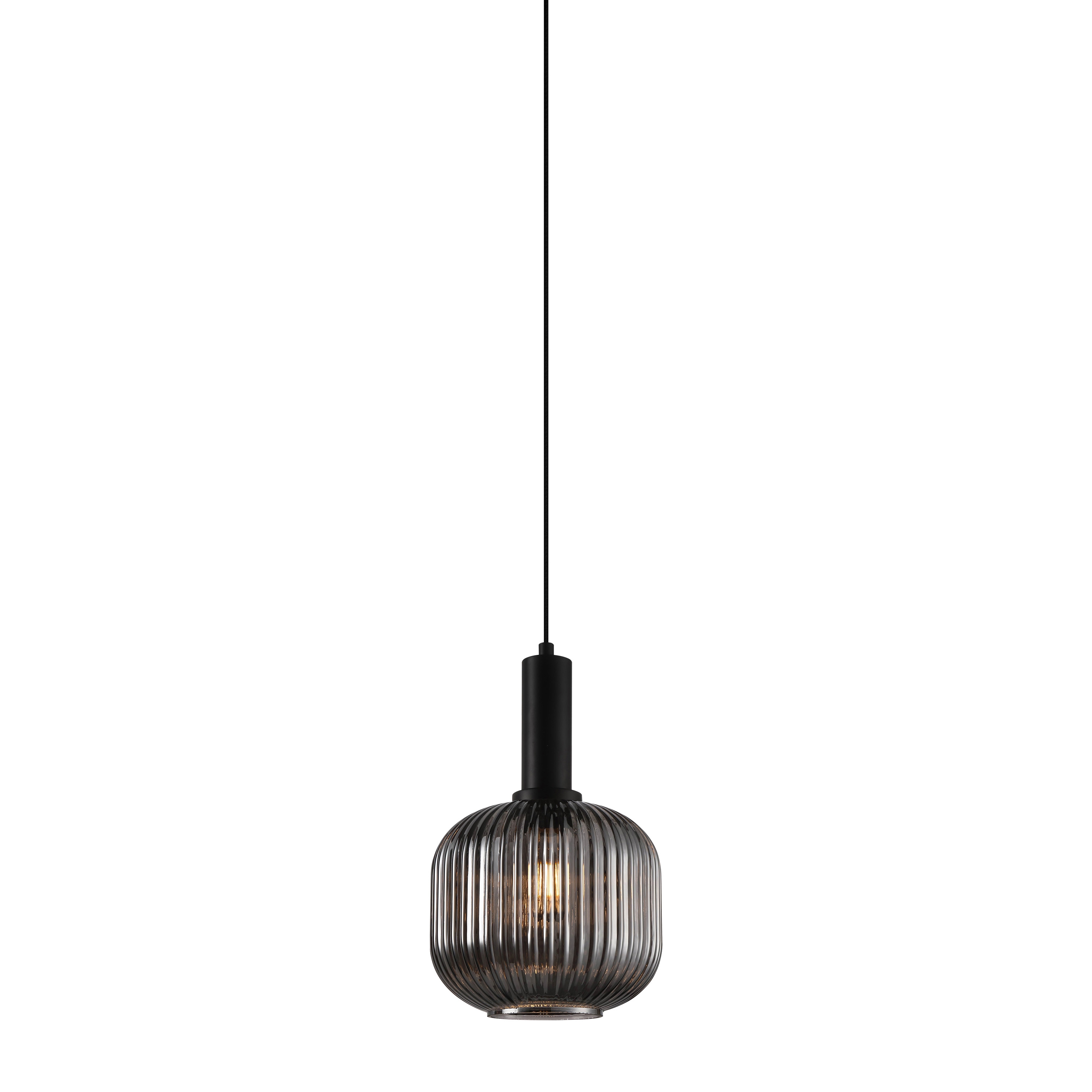 Lantern Pendant Light, smoked glass