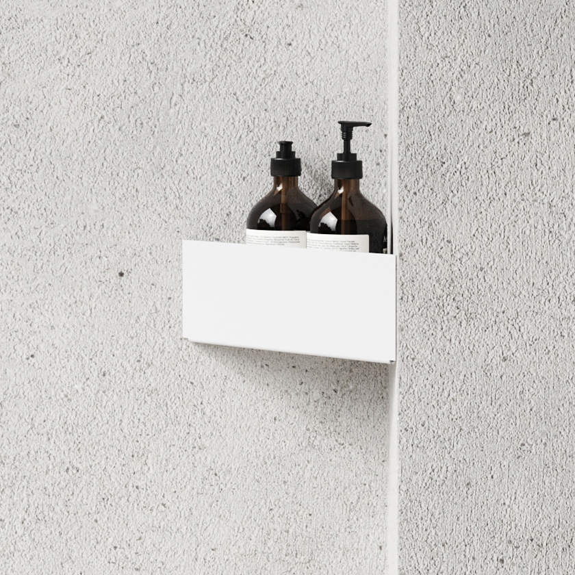 Bath Shelf Corner White