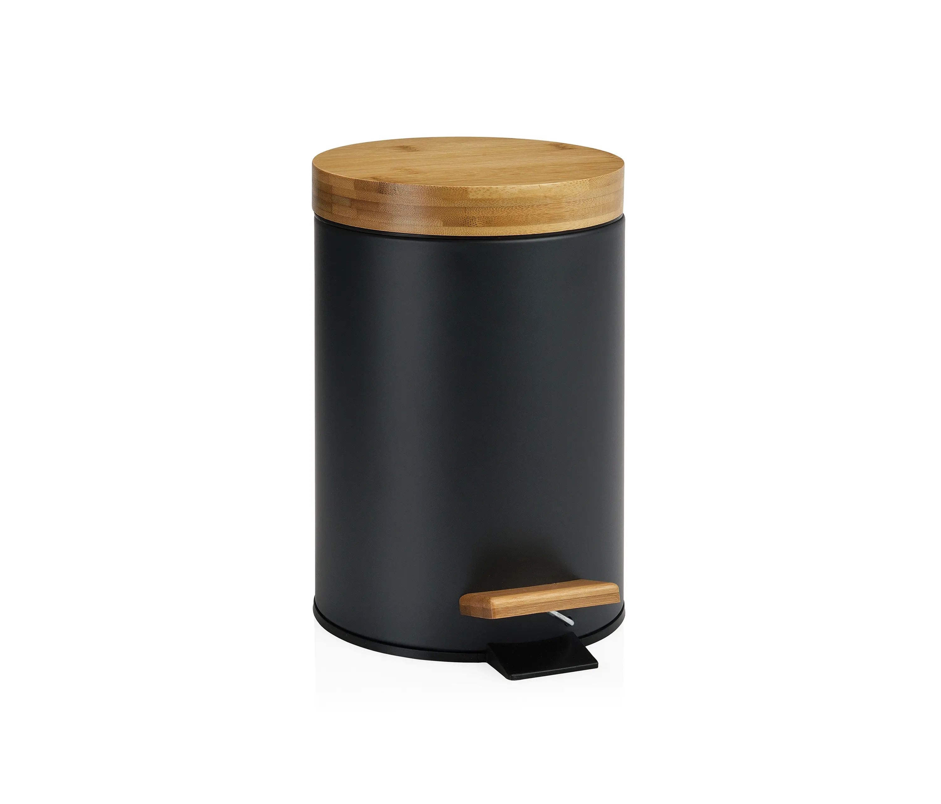 Andrea House - Paper Bins | 3L. Black/Bamboo Bin W/S. C.
