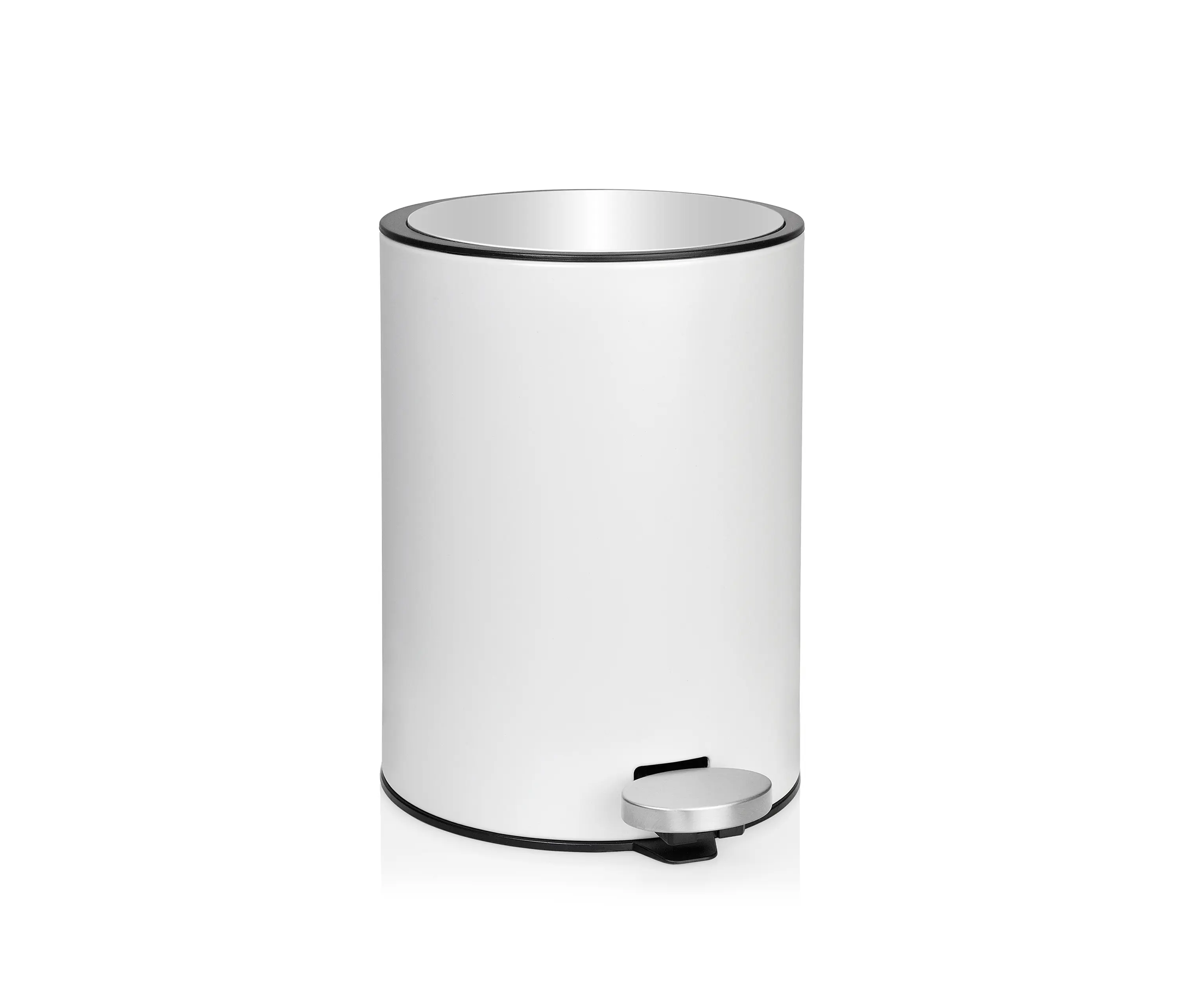Andrea House - Paper Bins | White Metal Pedal Bin 3L. 26X19X26