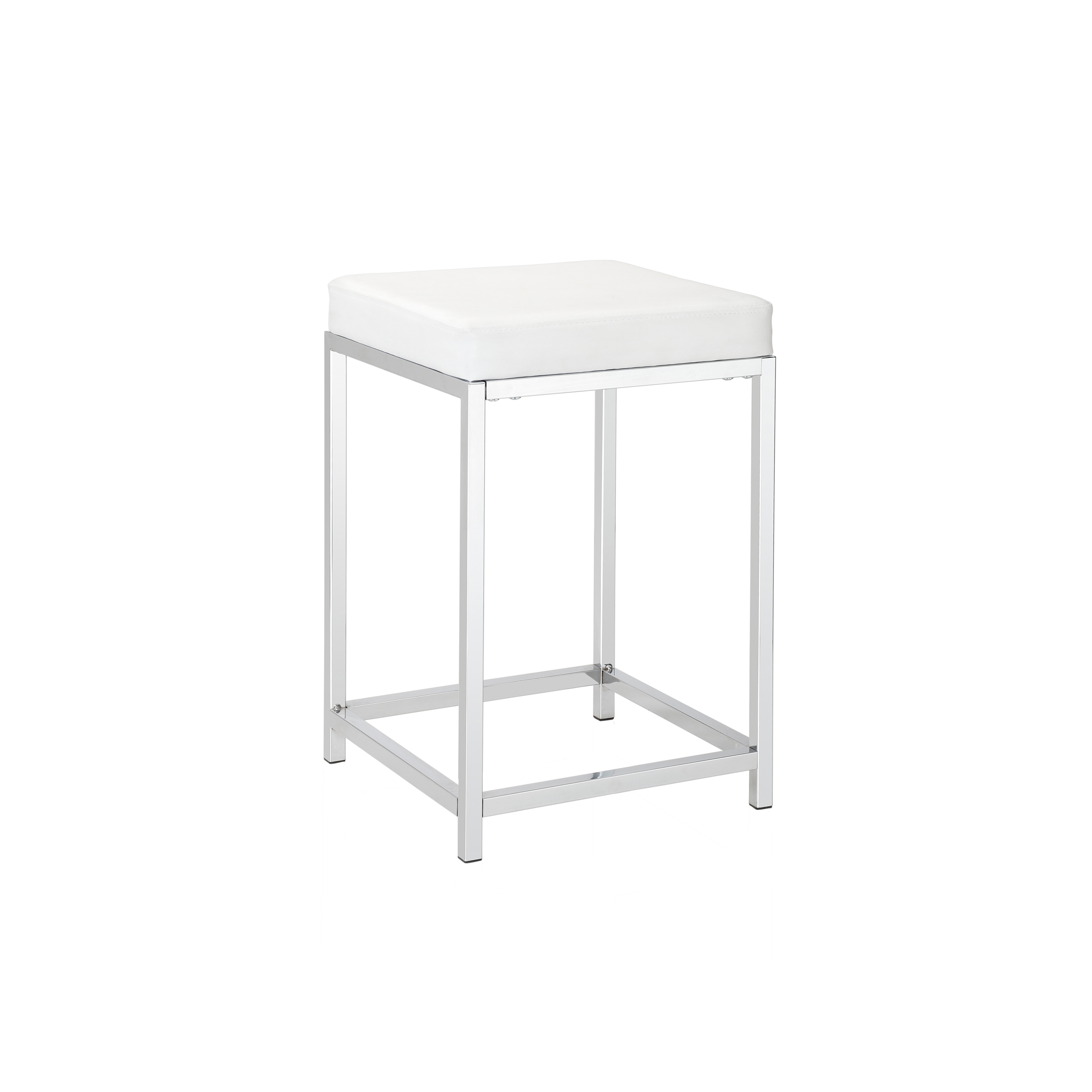 Mostra il prodotto Stools | Sgabello Bianco Ecopelle 31X31X46 del produttore Andrea House