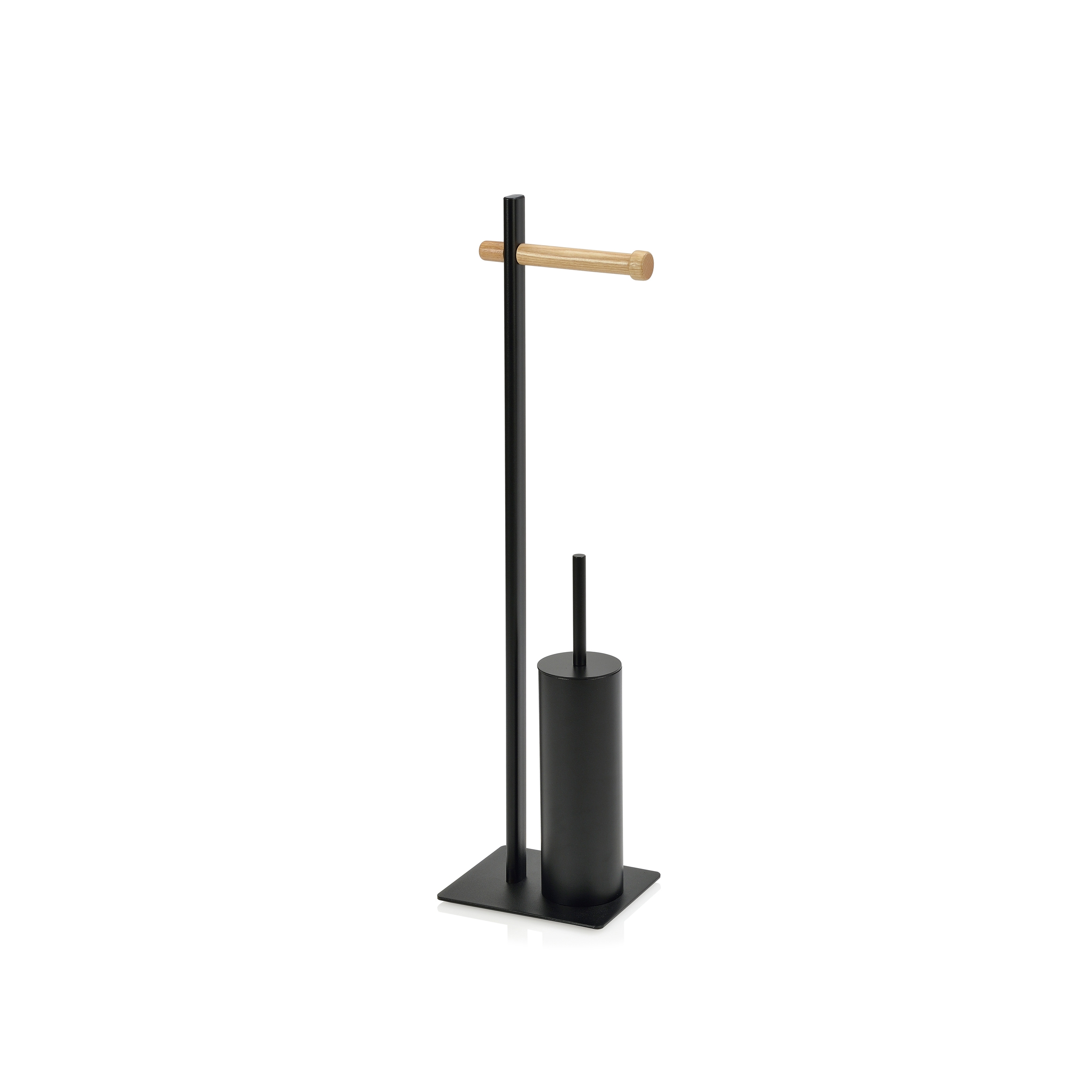 Mostra il prodotto Towel Rack and Toilet Paper and Brush | Pta. Carta/Scopino Metal Nero/Legno76H del produttore Andrea House