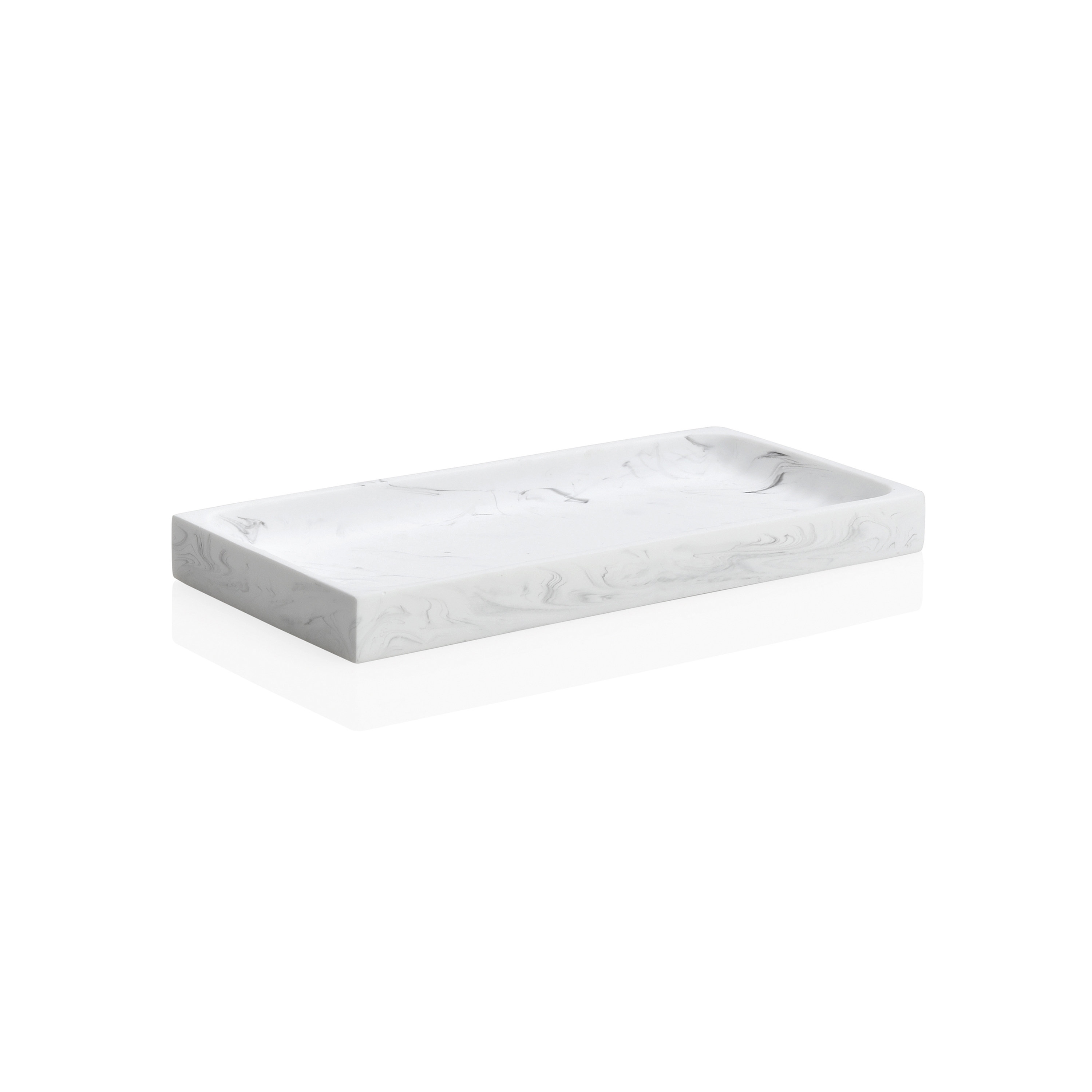 Display product Trays | White Marble Eff. Poly. Tray 25,5X12X2 from manufacturer Andrea House