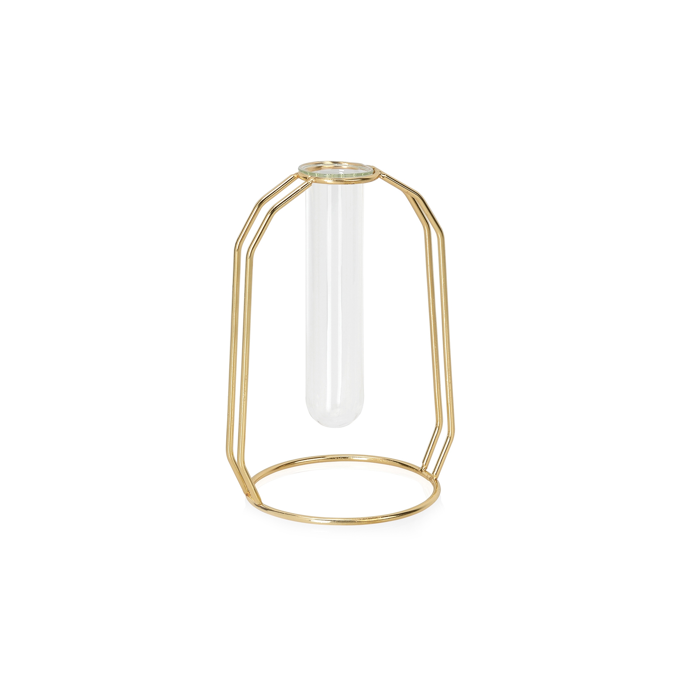 Mostra il prodotto Decoration Complemens | Vaso Fiori Tubo Vet/Metal Oro12X10X17 del produttore Andrea House