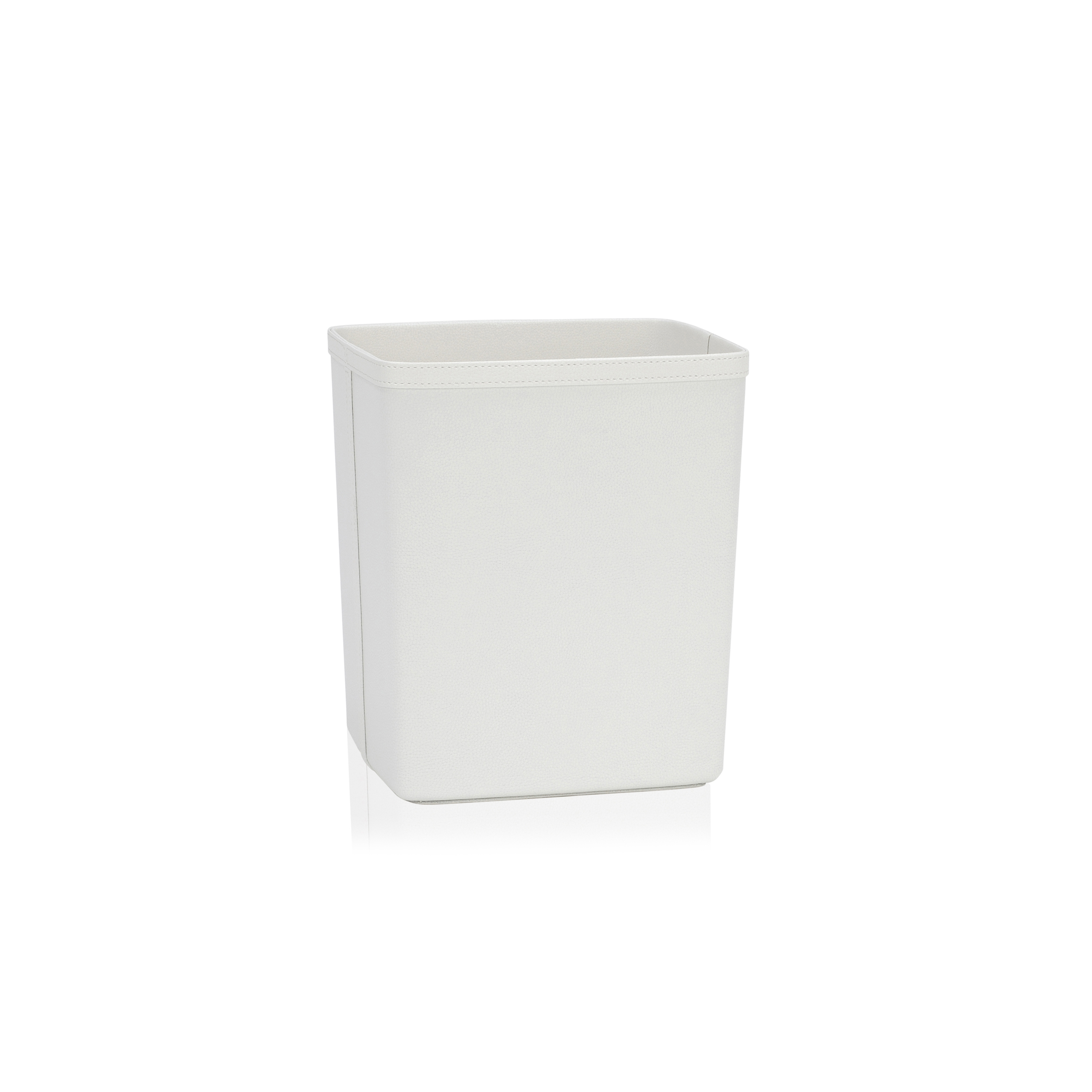 Paper Bins | Cestino Ef. Pelle Bianco 25X22X29cm