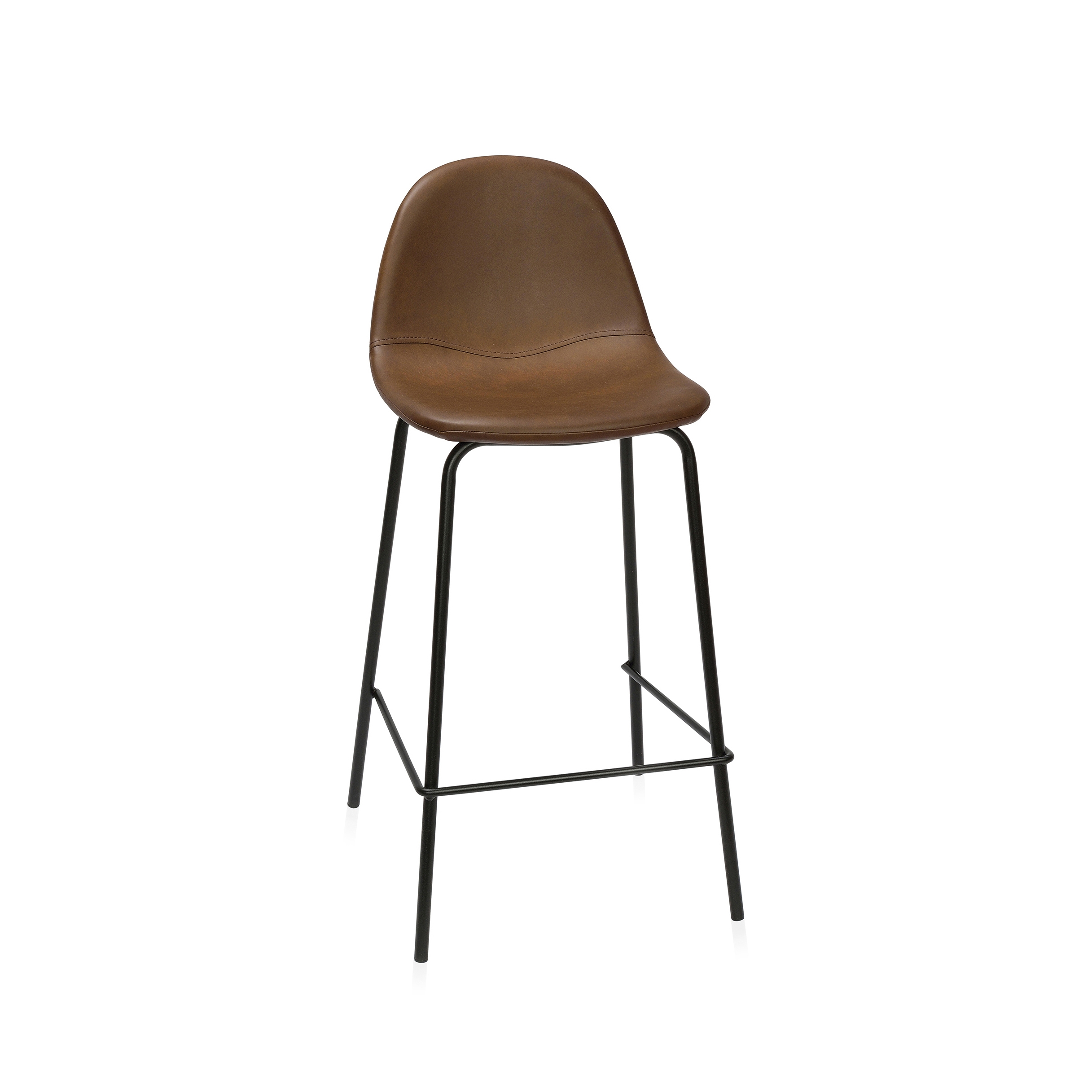 Sillas Y Taburetes | Taburete Ef. Piel Marron 42X44X95cm