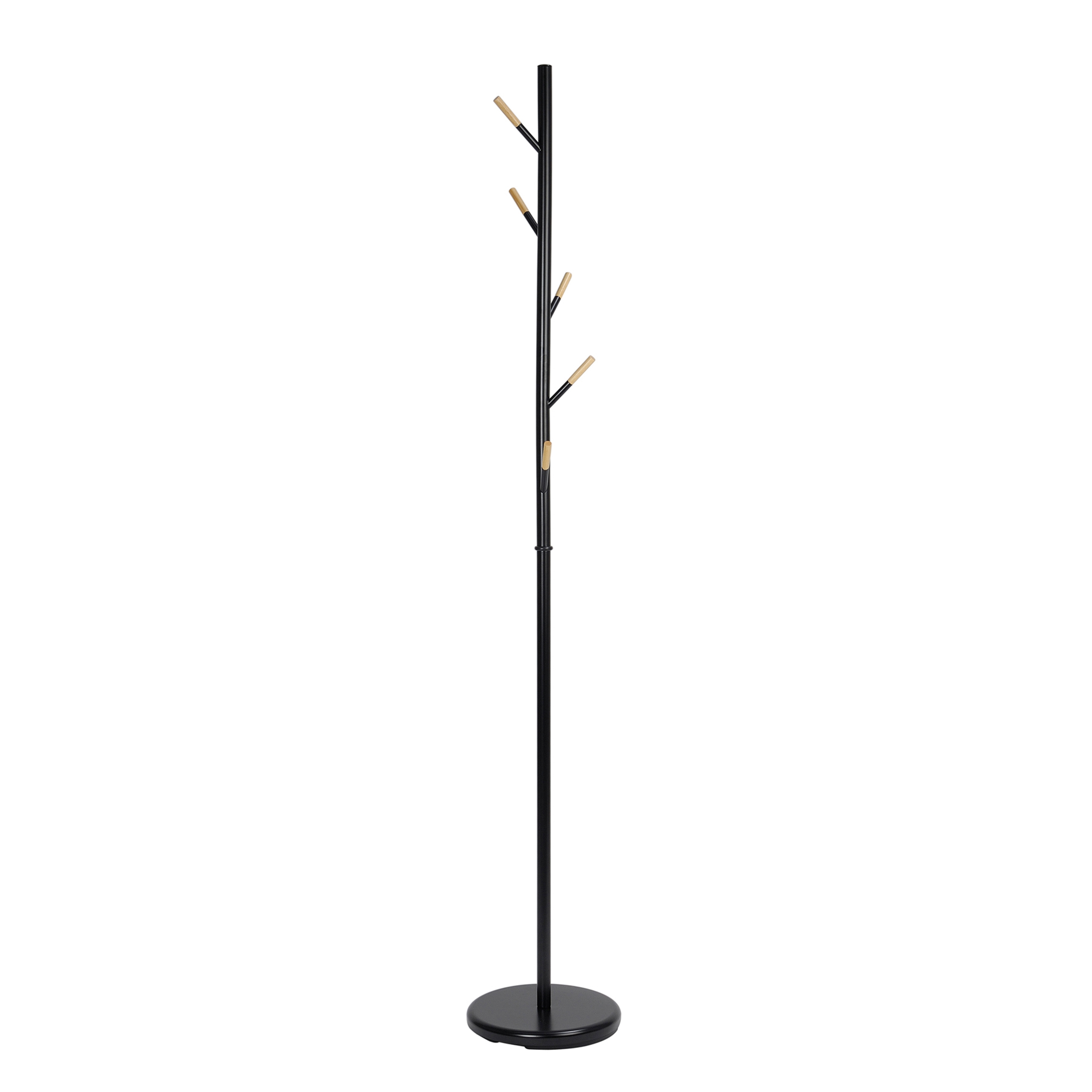 Vertoon produk Coat Racks | Black Steel/Wood Coat Rack 174 H. van vervaardiger Andrea House