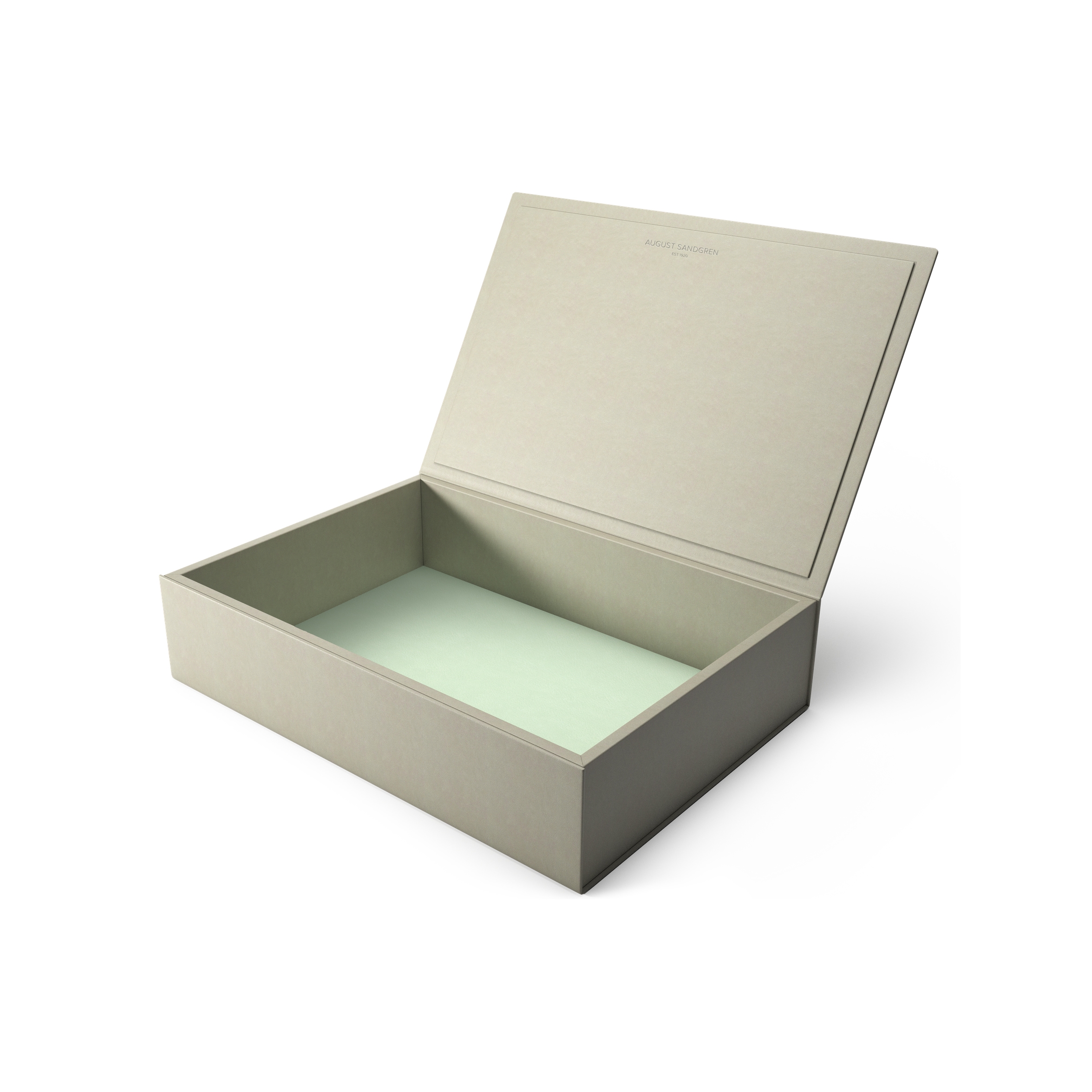 Bookbox dusty grey and turquoise leather magnum