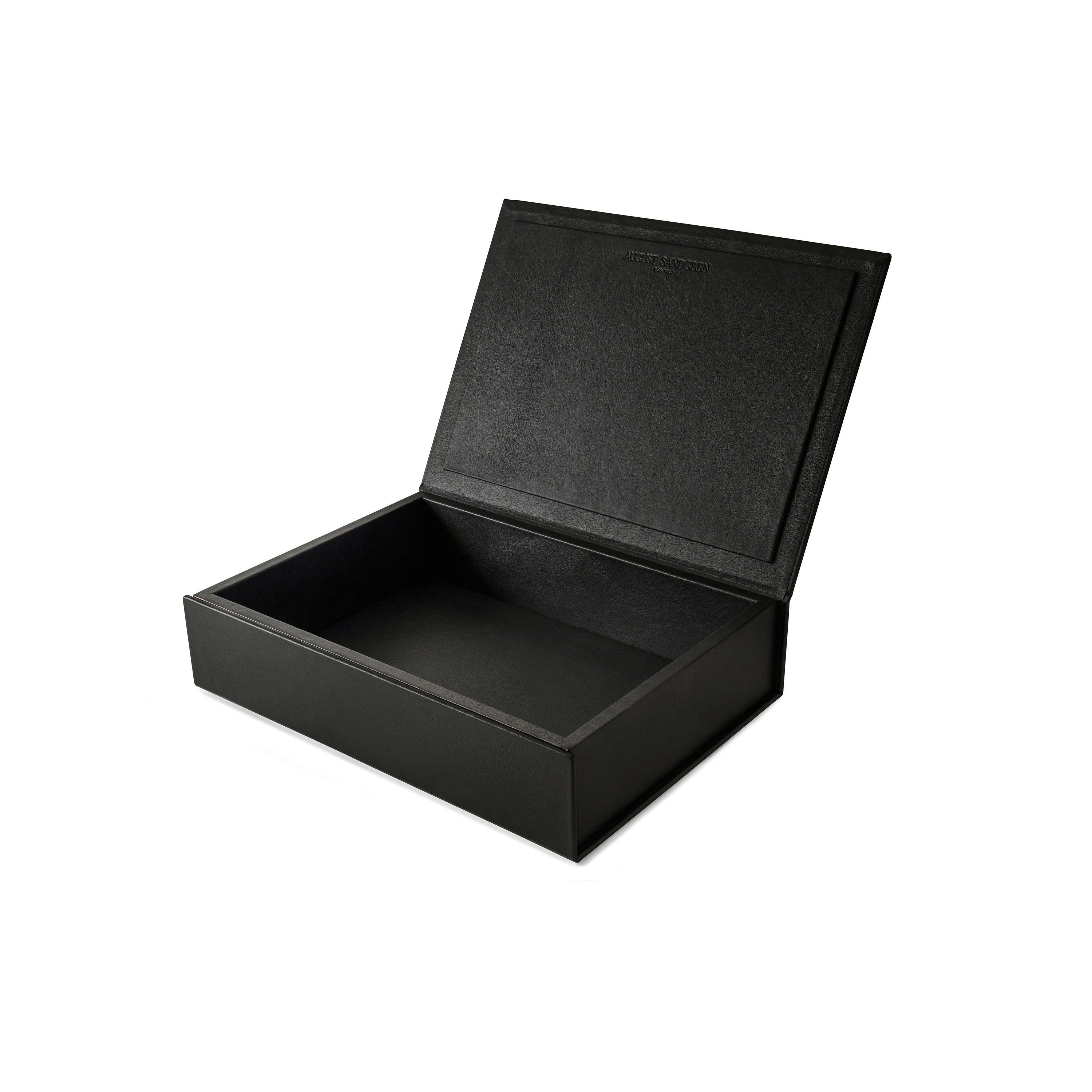 Bookbox black leather large