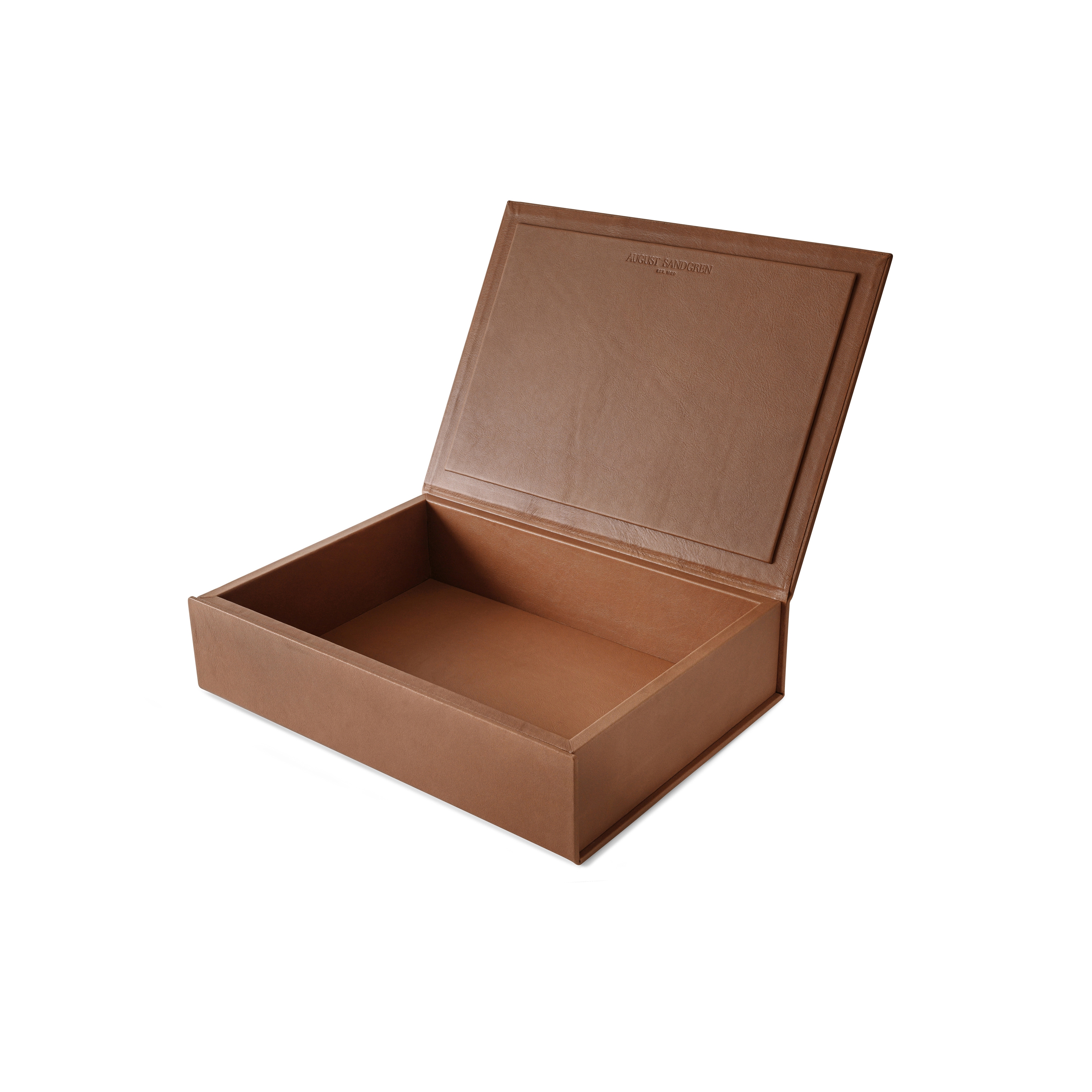 Mostra il prodotto Bookbox cognac leather large del produttore August Sandgren A/S