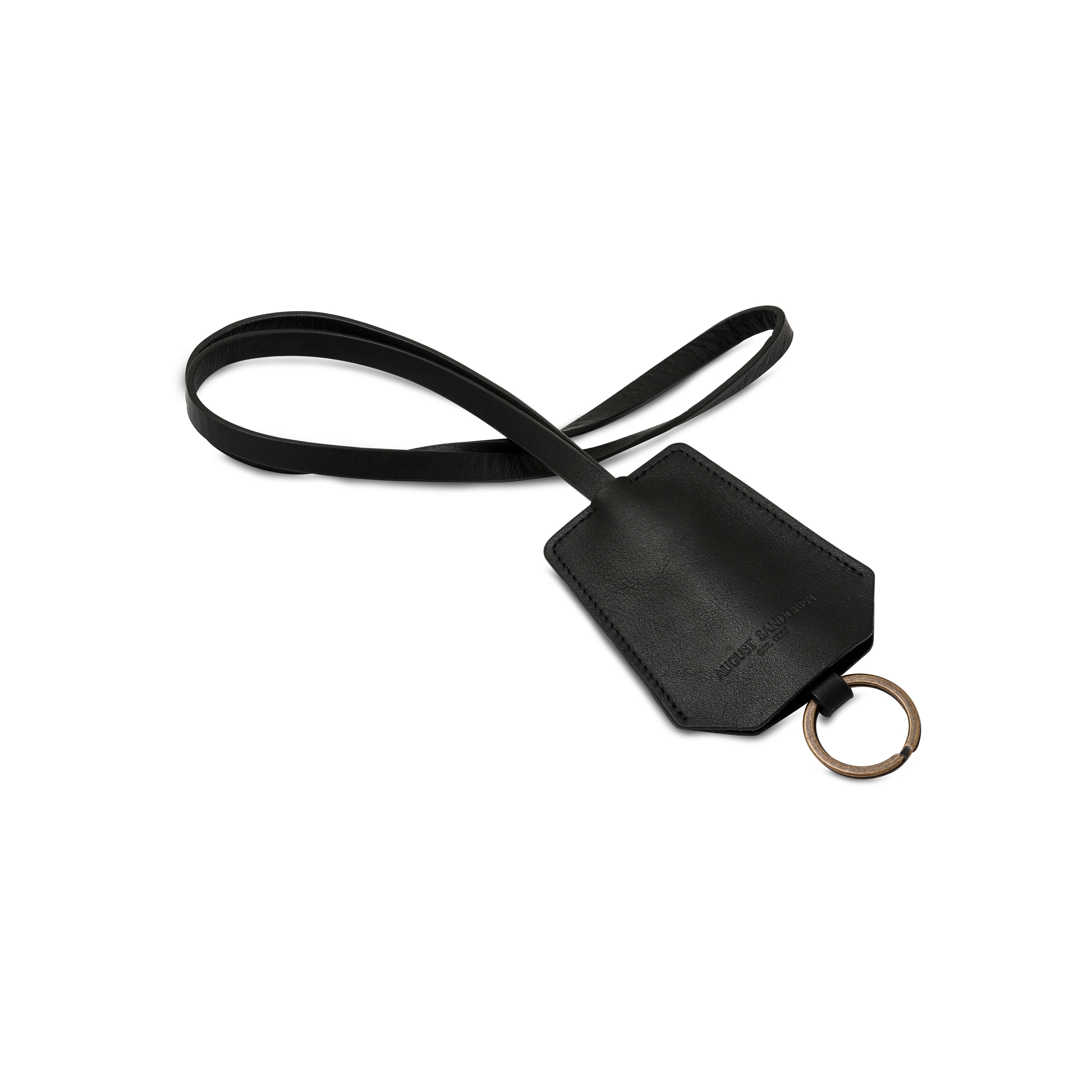 Display product Keyring black leather from manufacturer August Sandgren A/S