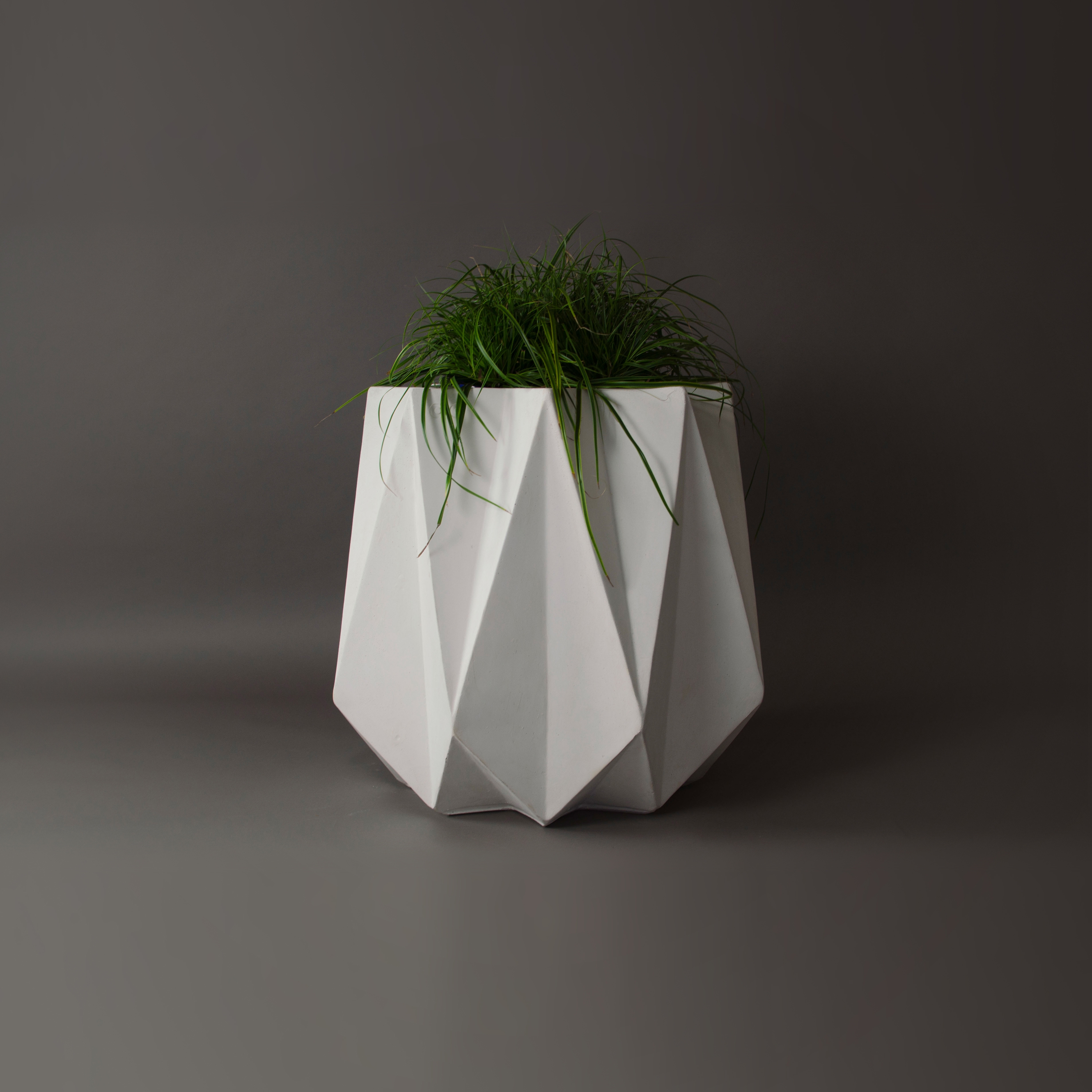 Display product Kronen 65 Flower Pot, White Concrete from manufacturer Adam Christopher Design