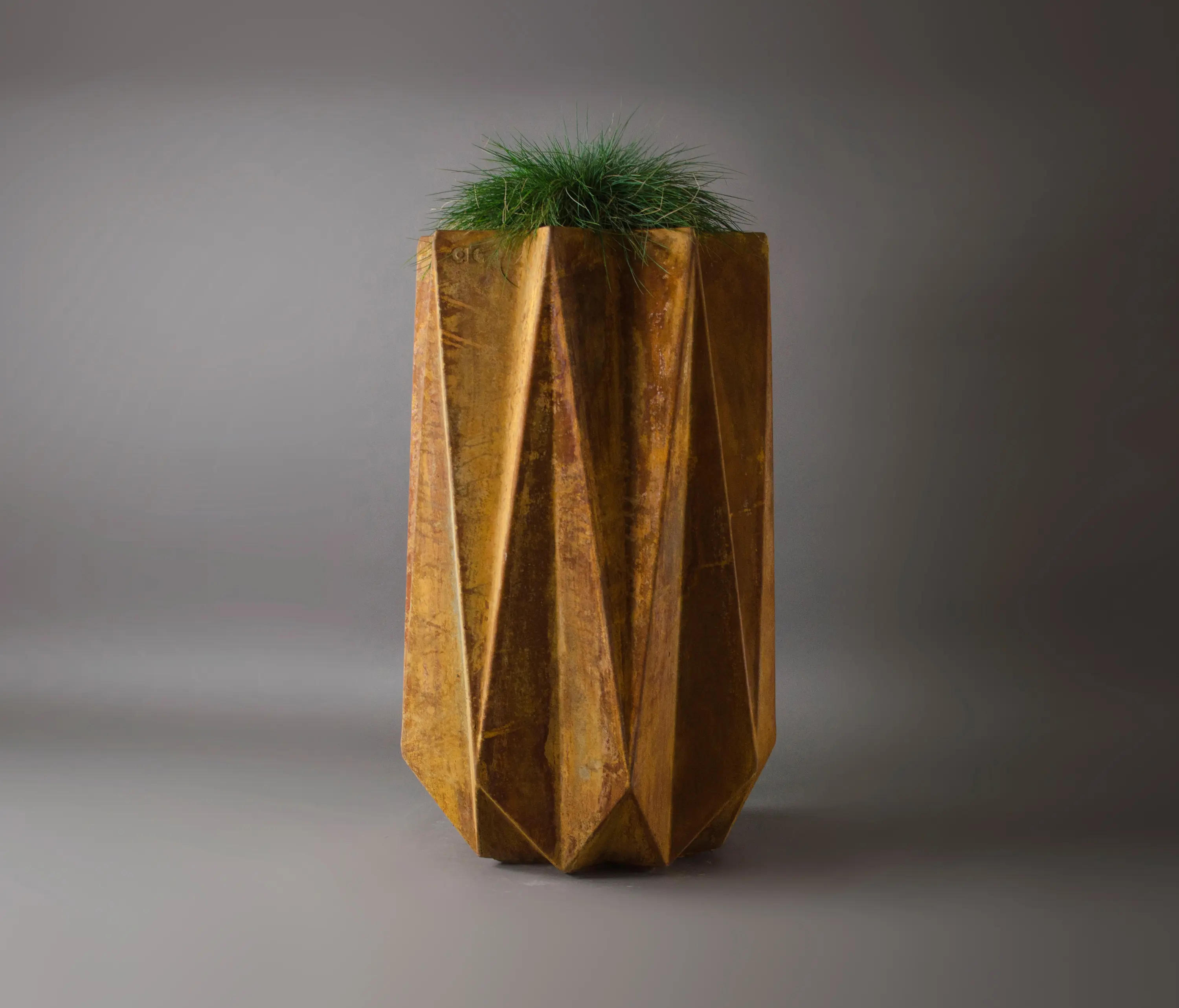 Adam Christopher Design - Kronen 90 Concrete Contemporary Planter, Rust Effect Finish