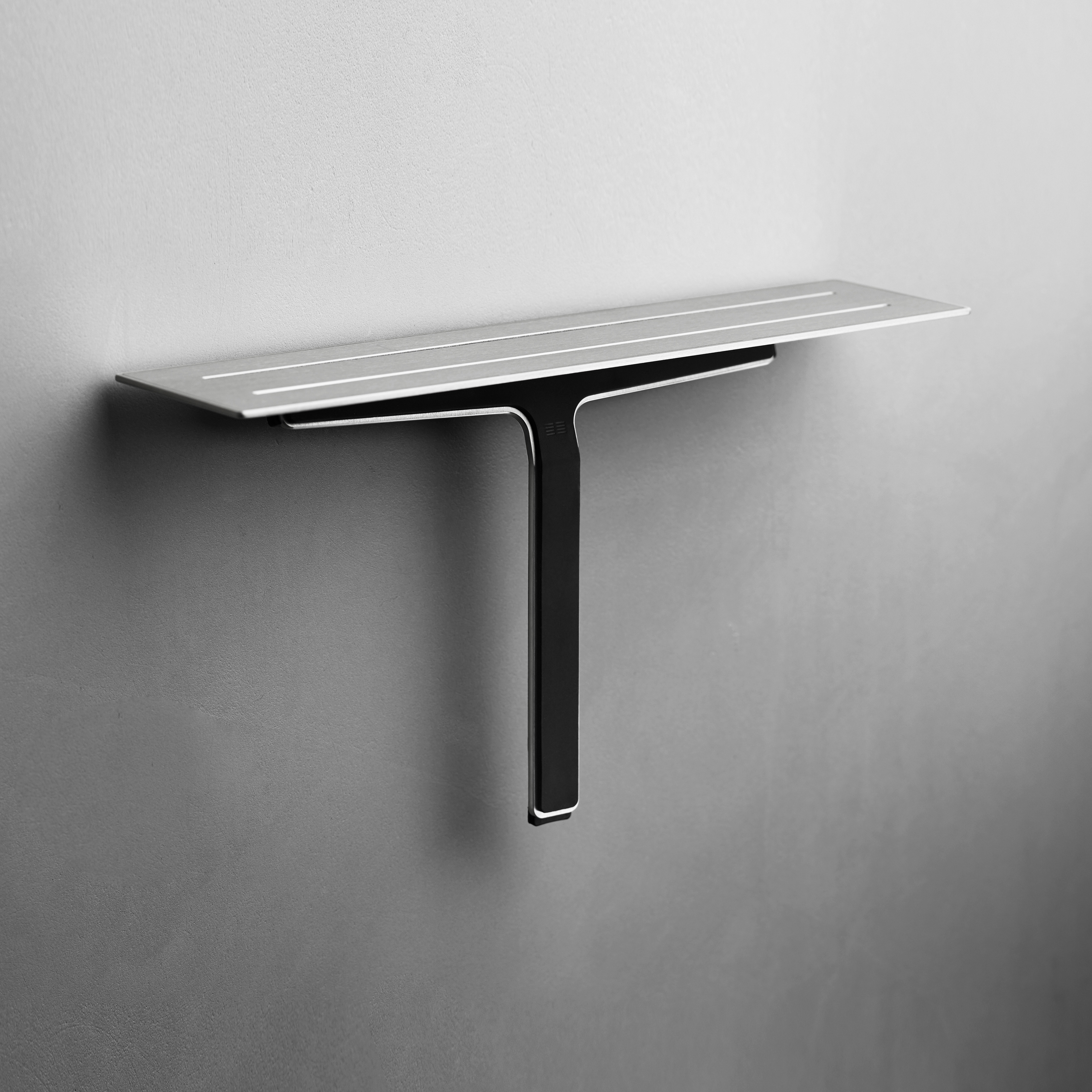 Reframe Collection | Soap shelf and shower wiper - brushed steel
