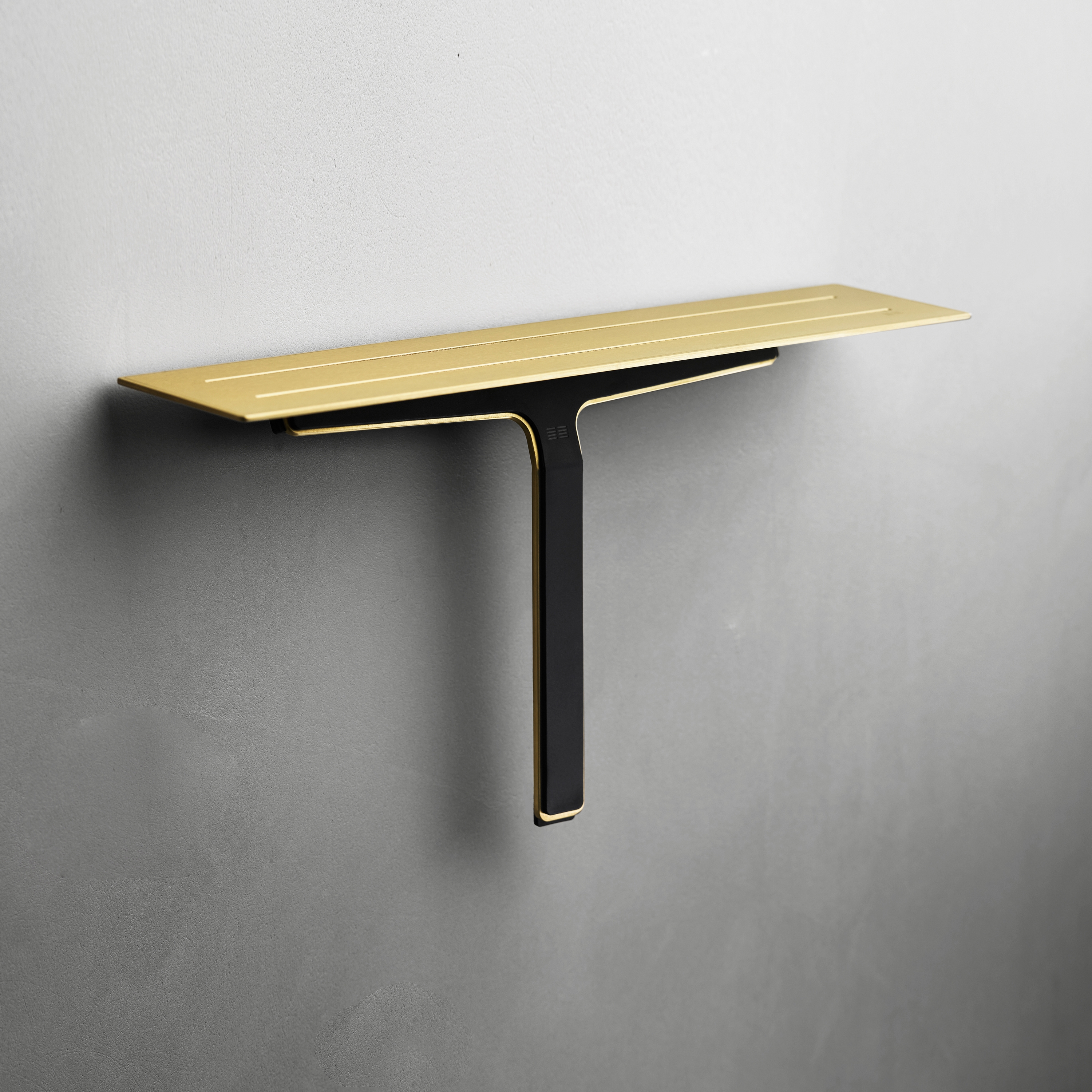 Reframe Collection | Soap shelf and shower wiper - brass