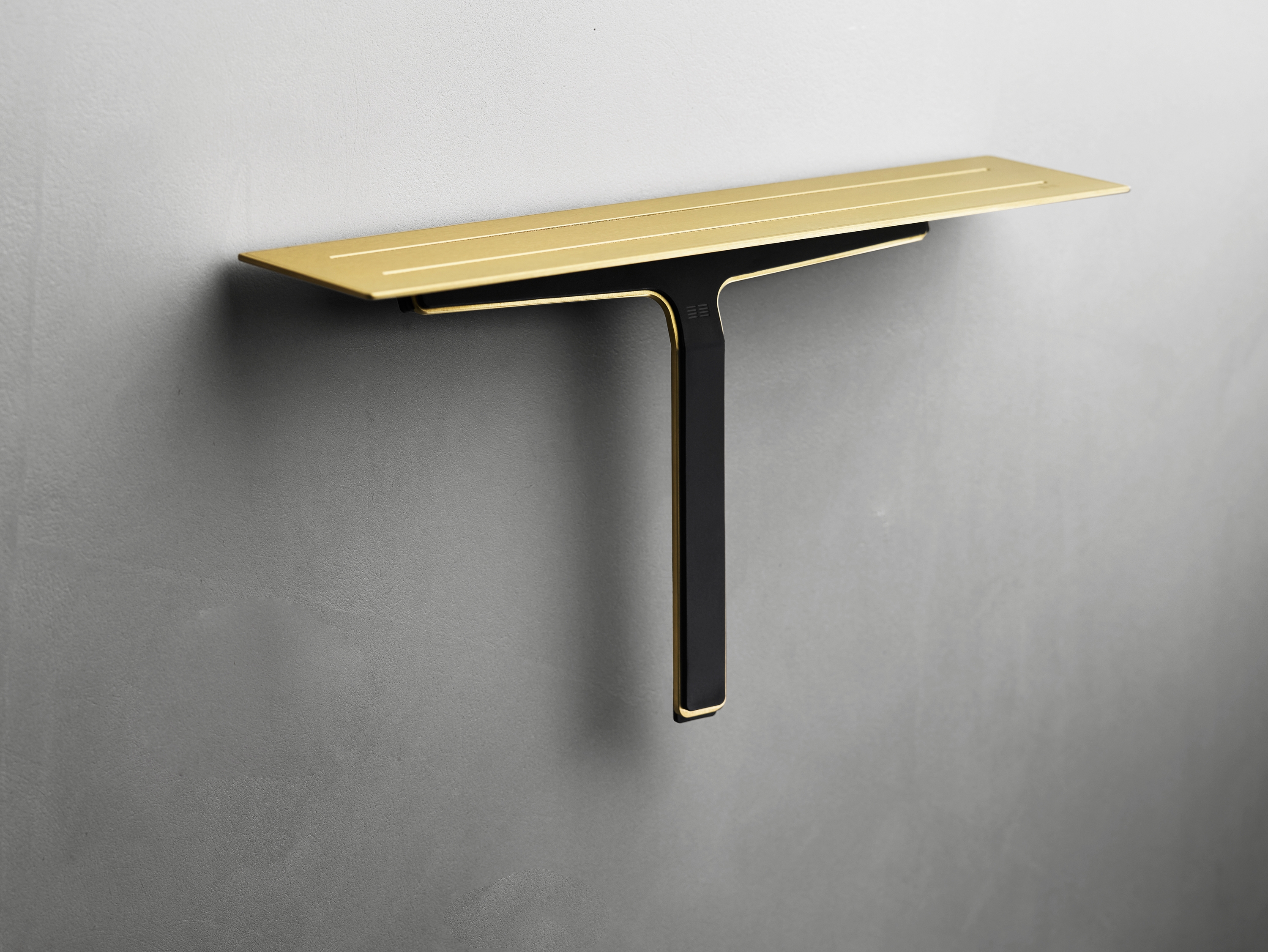 Display product Reframe Collection | Soap shelf and shower wiper - brass from manufacturer Unidrain