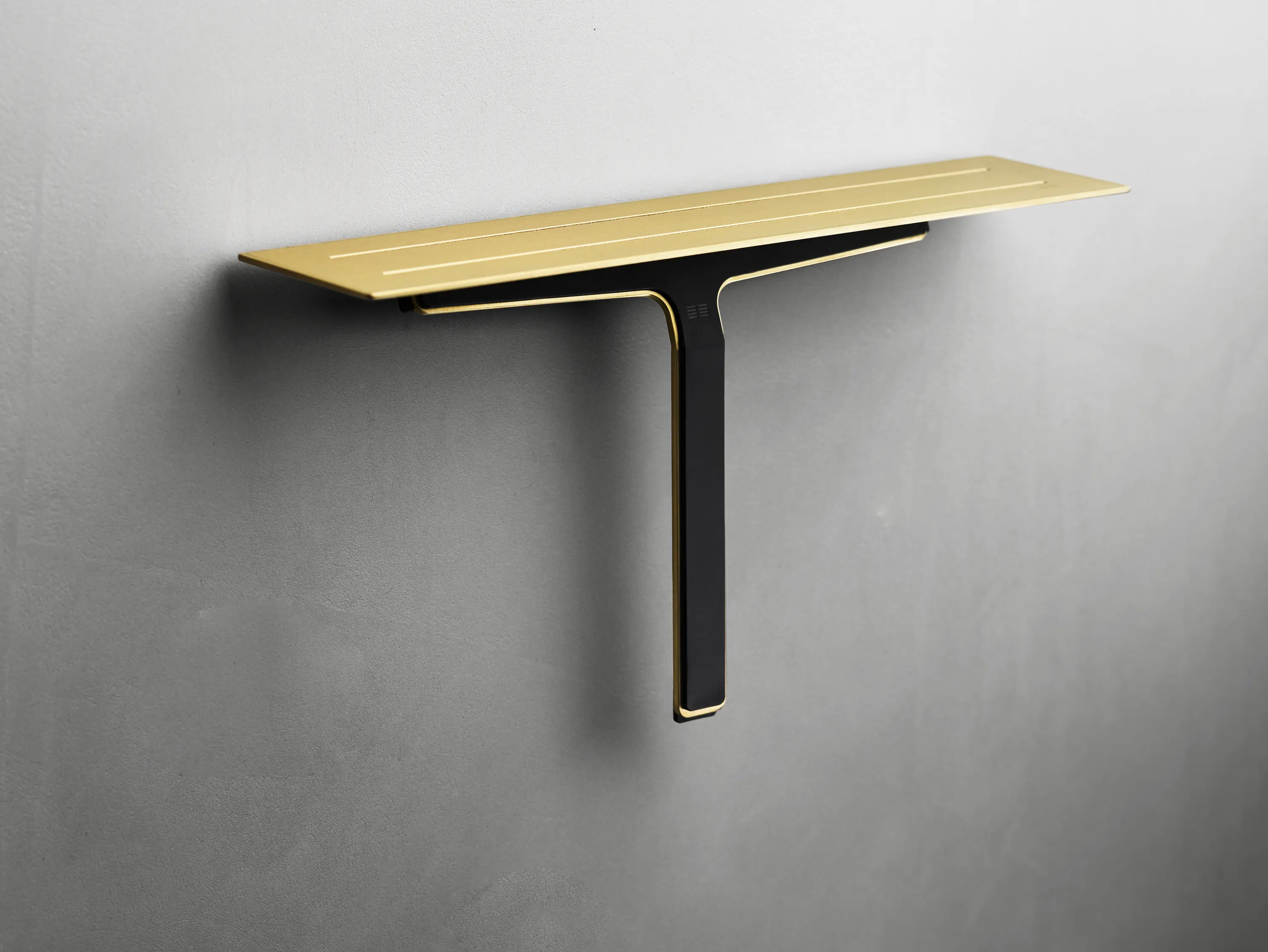 Unidrain - Reframe Collection | Soap shelf and shower wiper - brass