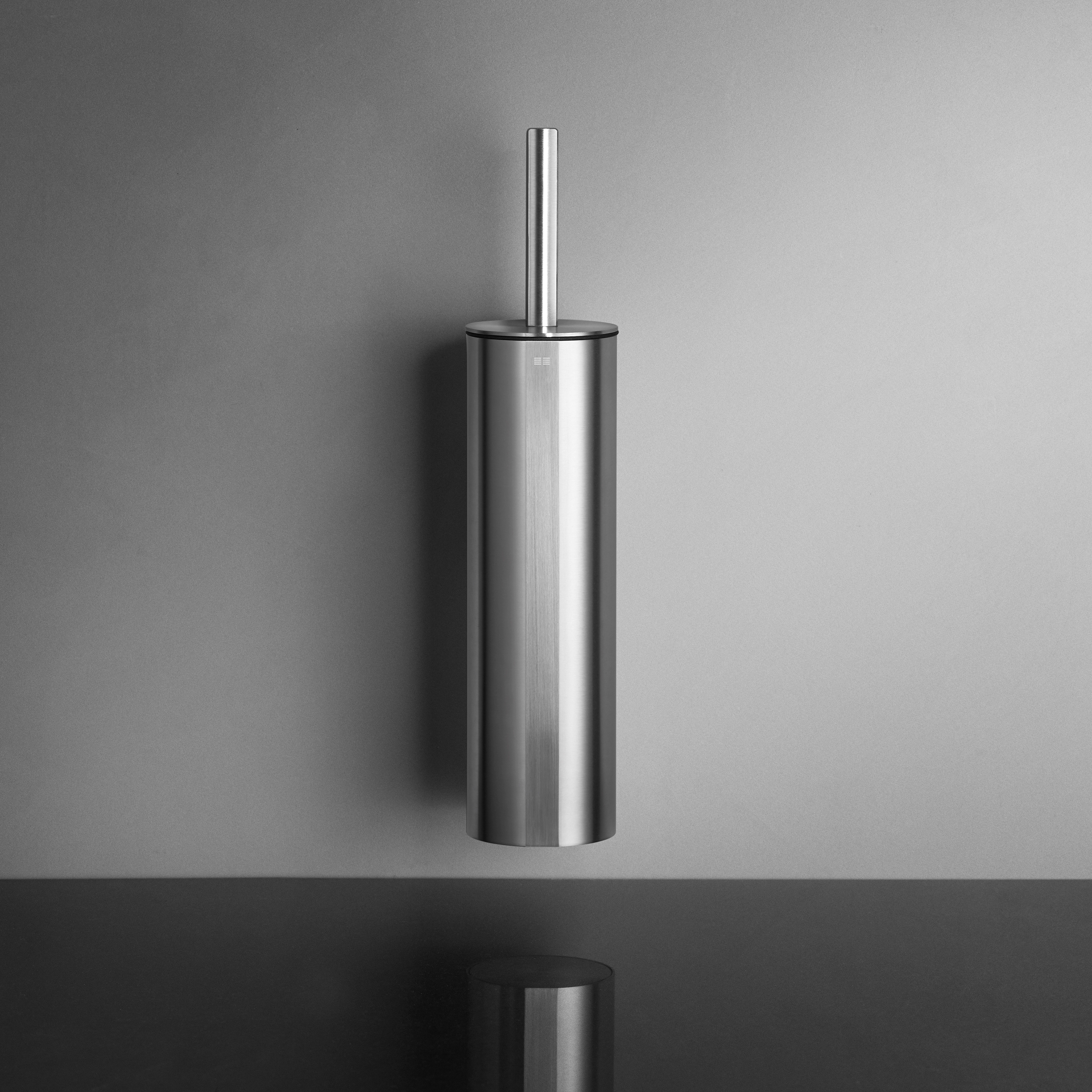 Reframe Collection | Toilet brush, wall - brushed steel