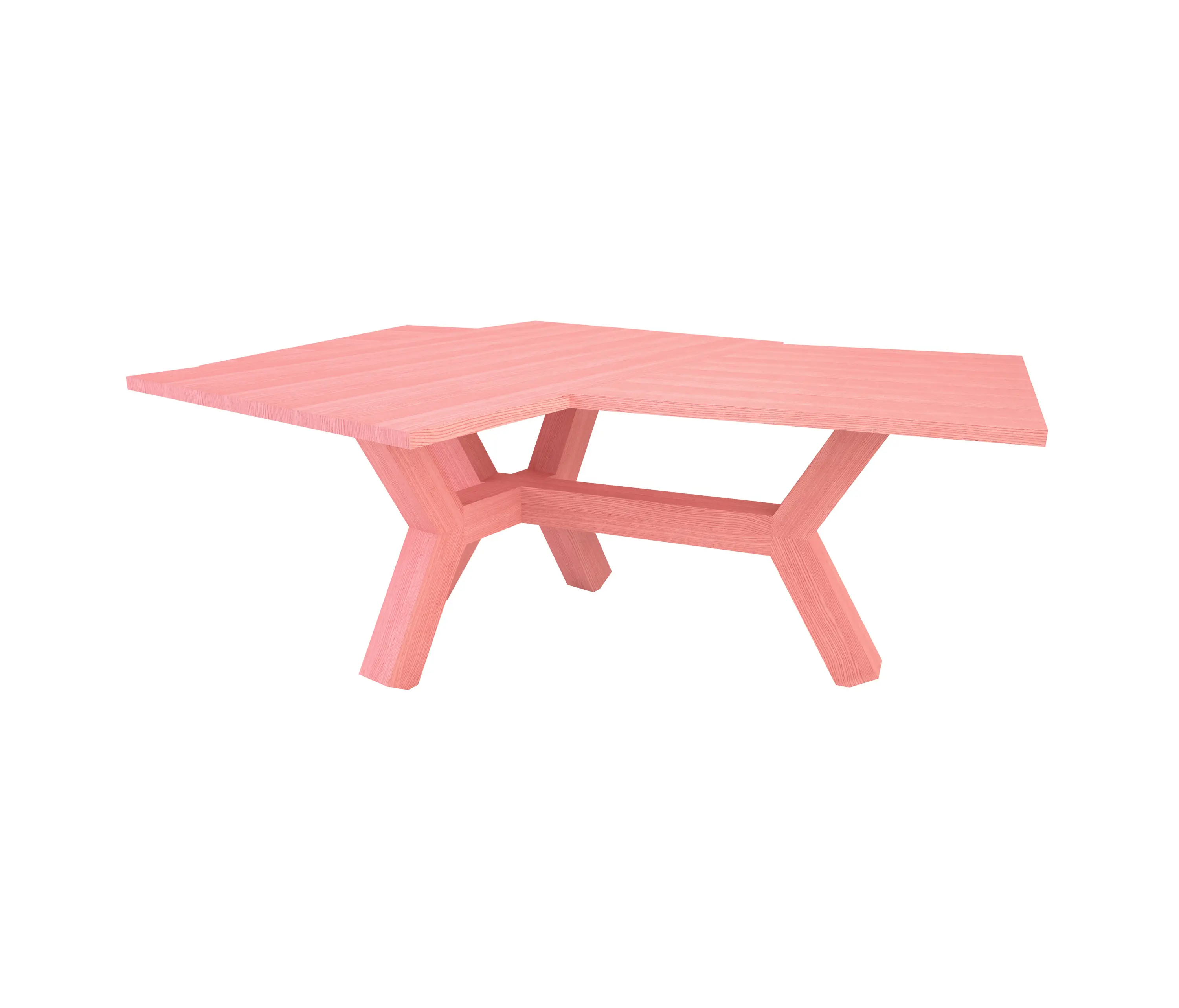 Editions LS - Dinner Table Quartus in Solid Ash Stained Pink