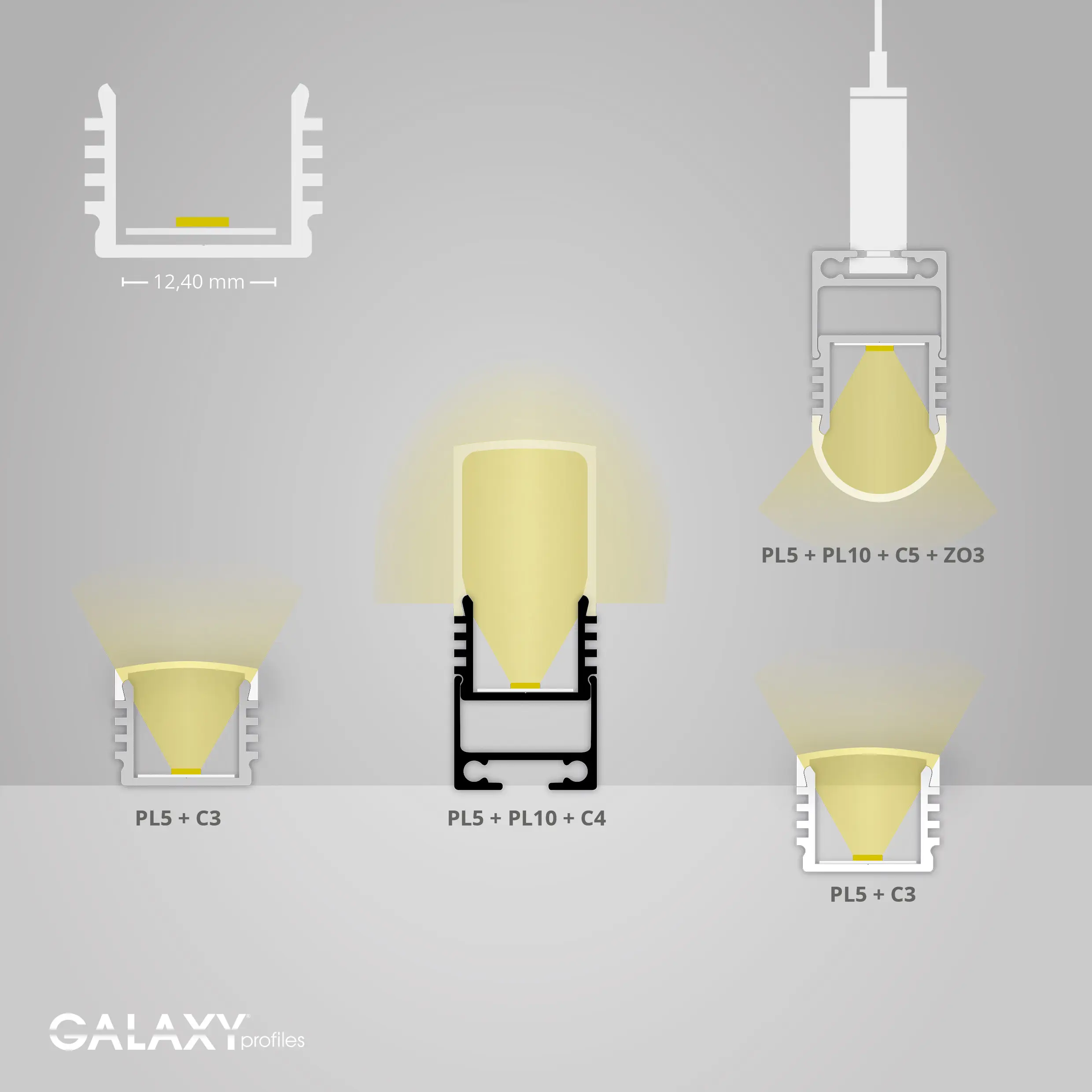 Galaxy Profiles - PL5 series | PL10.1 LED CONSTRUCTION / ASSEMBLY profile 200 cm, flat