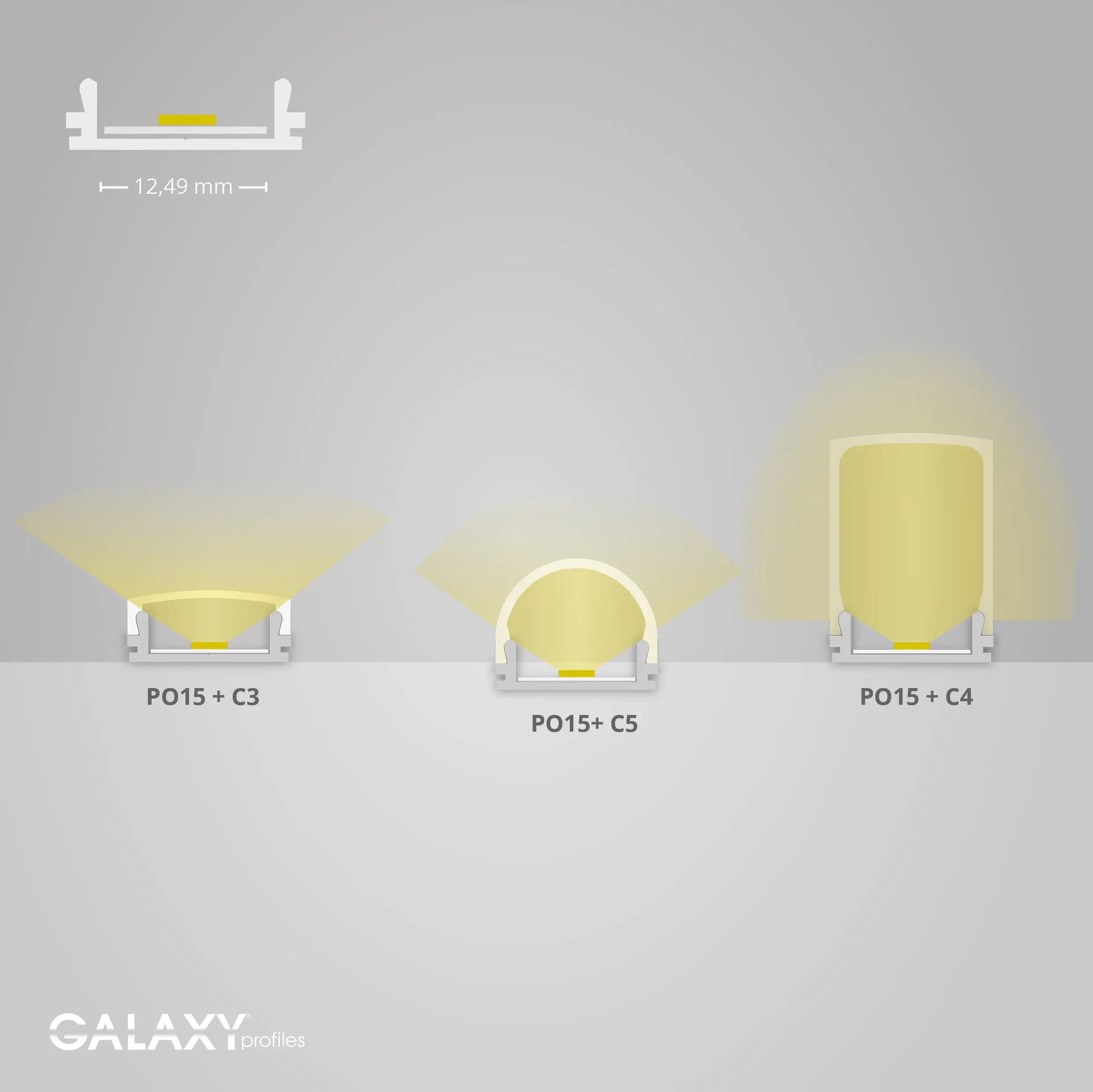 Galaxy Profiles - PO15 series | PO15 LED CONSTRUCTION profile 200 cm, ultra-flat