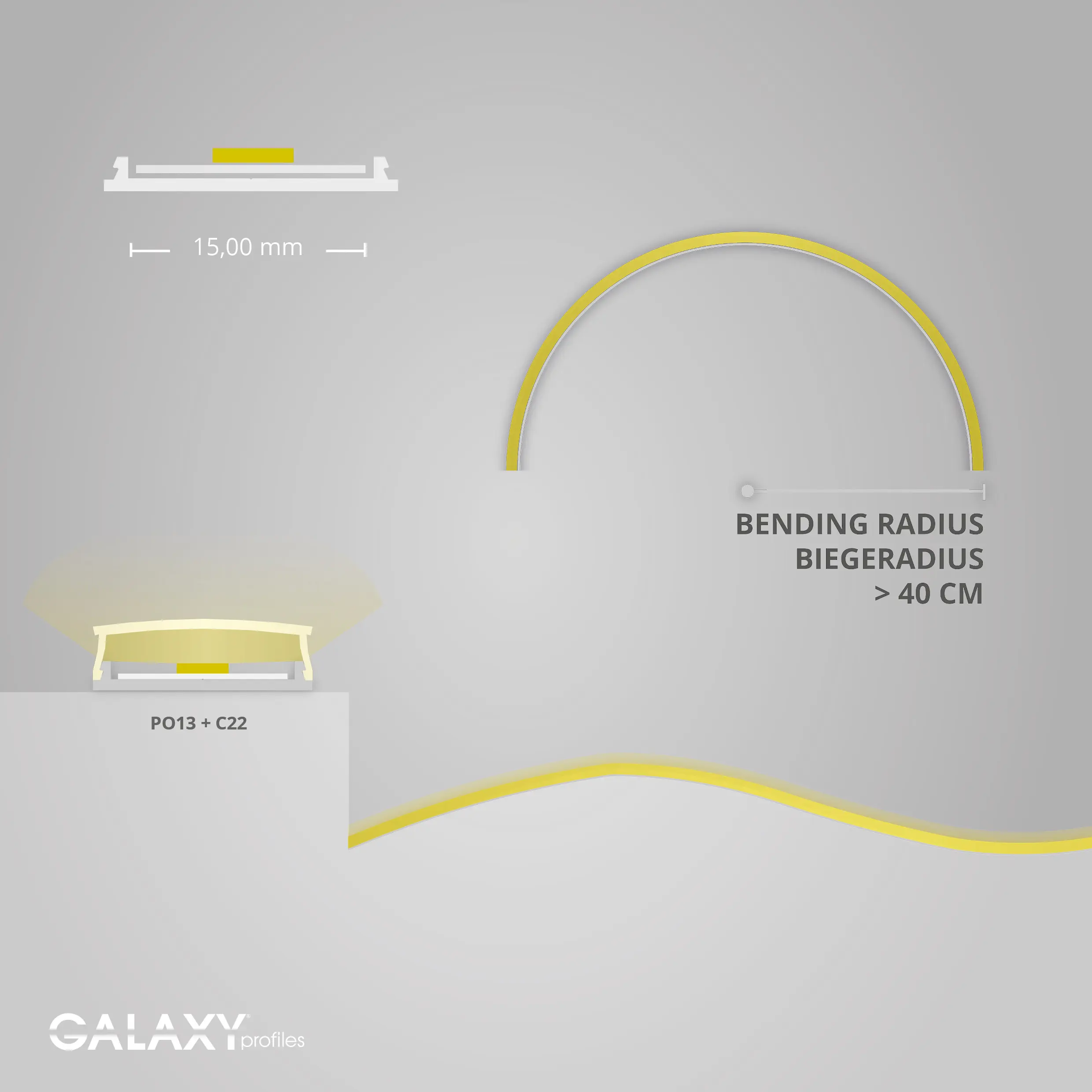 Galaxy Profiles - PO13 series | PO13 LED CONSTRUCTION profile 200 cm, bendable