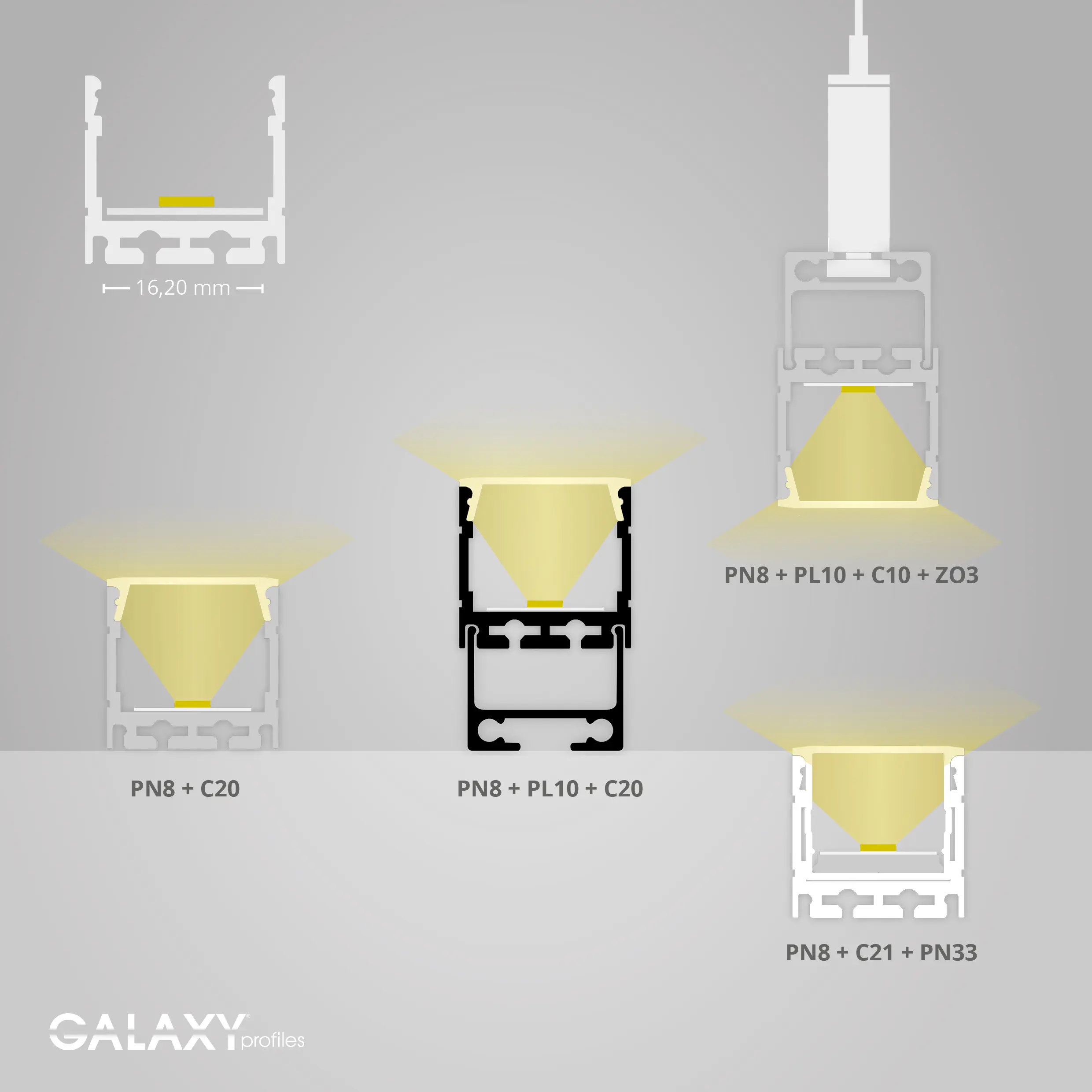 Galaxy Profiles - PN8 series | PN8 LED CONSTRUCTION PROFILE 200 cm