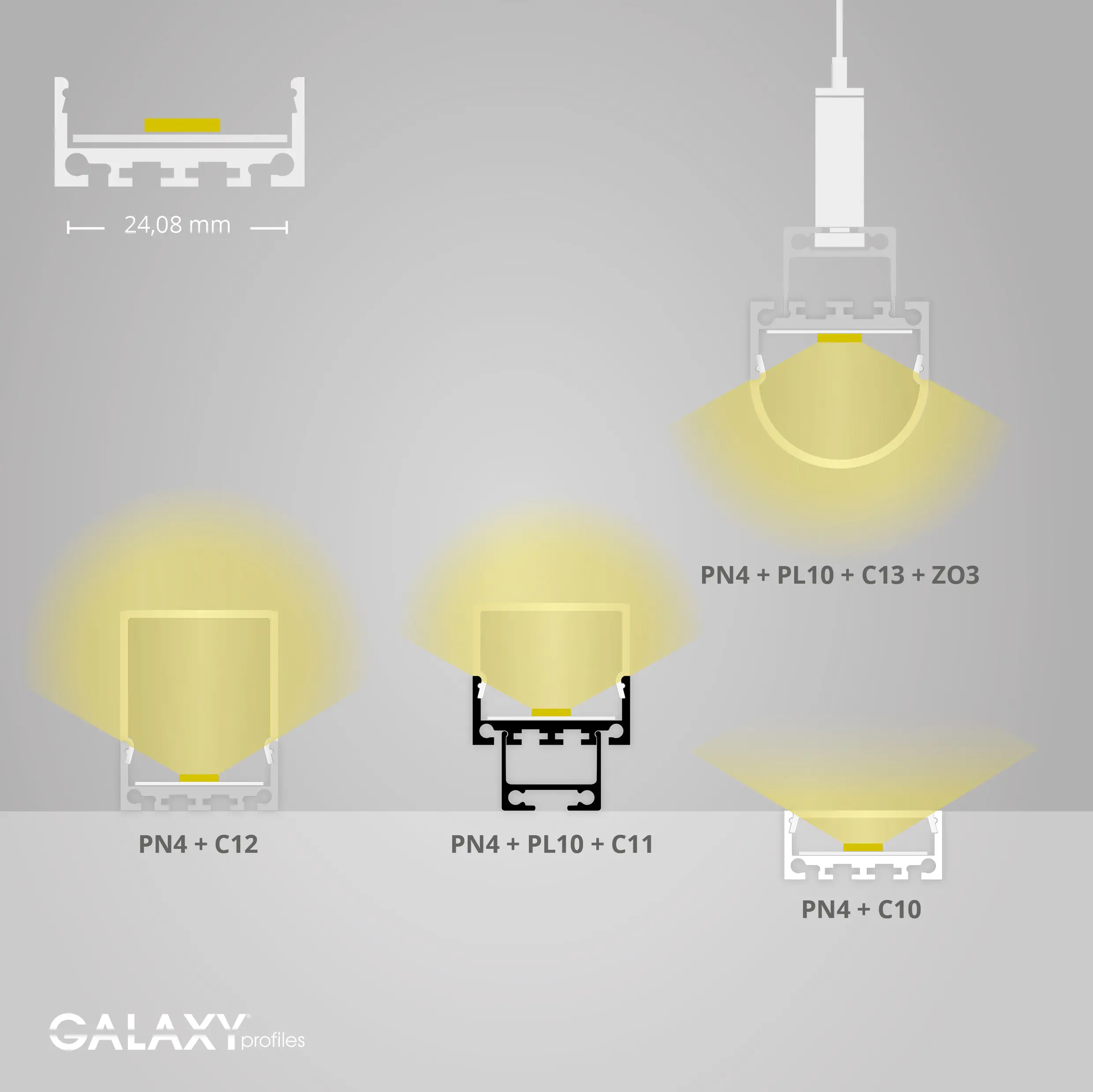 Galaxy Profiles - PN4 series | PL10.1 LED CONSTRUCTION / ASSEMBLY profile 200 cm, flat