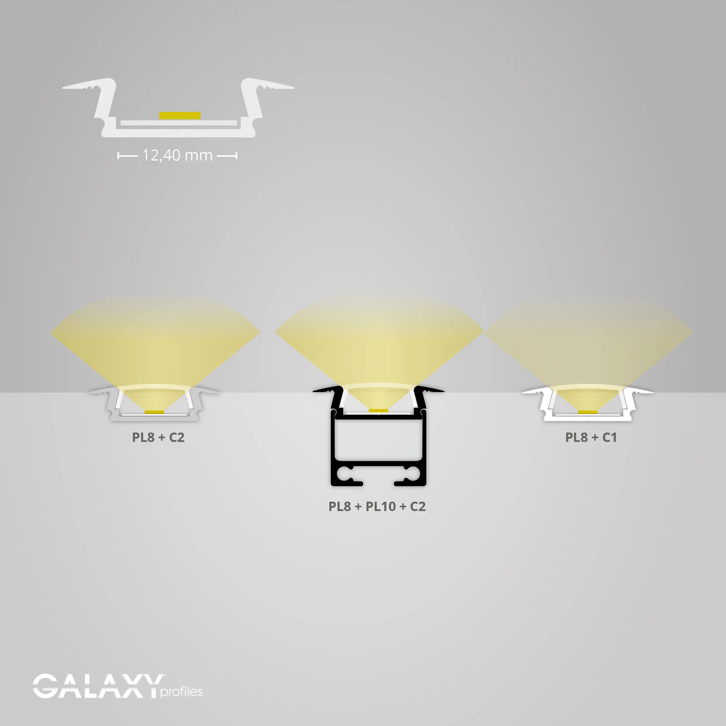 Galaxy Profiles - PL8 series | PL10.1 LED CONSTRUCTION / ASSEMBLY profile 200 cm, flat