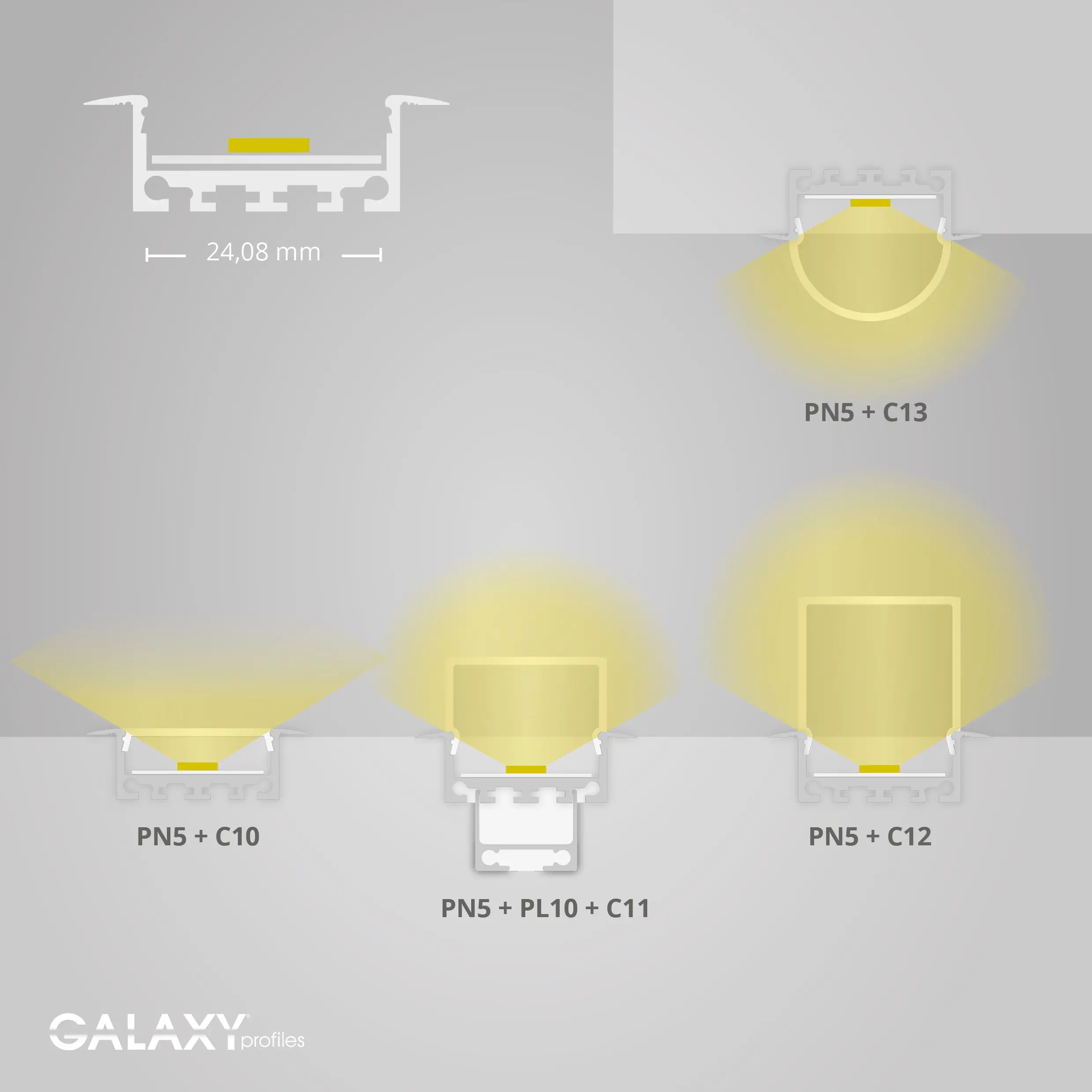 Galaxy Profiles - PN5 series | PL10.1 LED CONSTRUCTION / ASSEMBLY profile 200 cm, flat