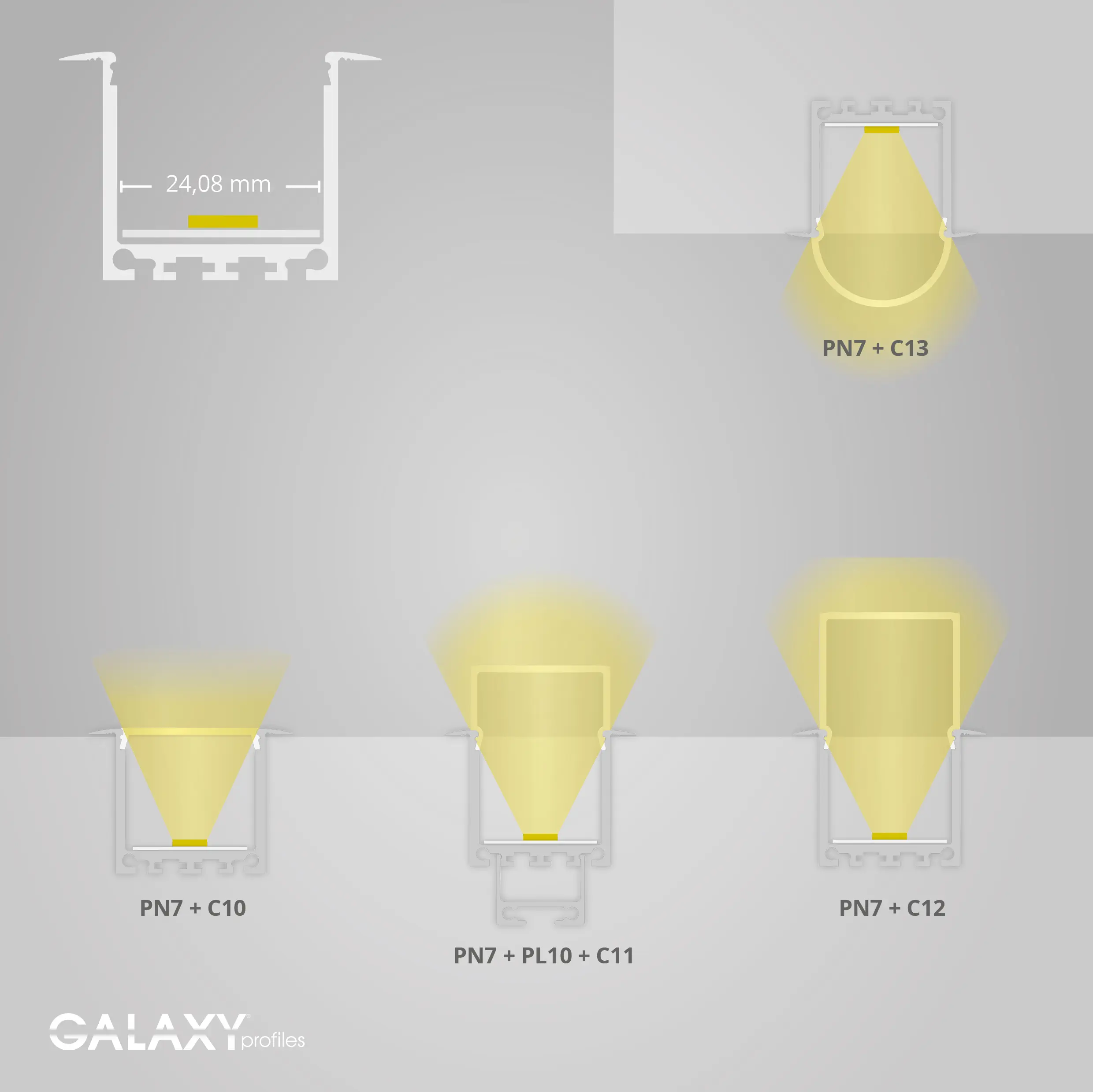 Galaxy Profiles - PN7 series | PL10.1 LED CONSTRUCTION / ASSEMBLY profile 200 cm, flat