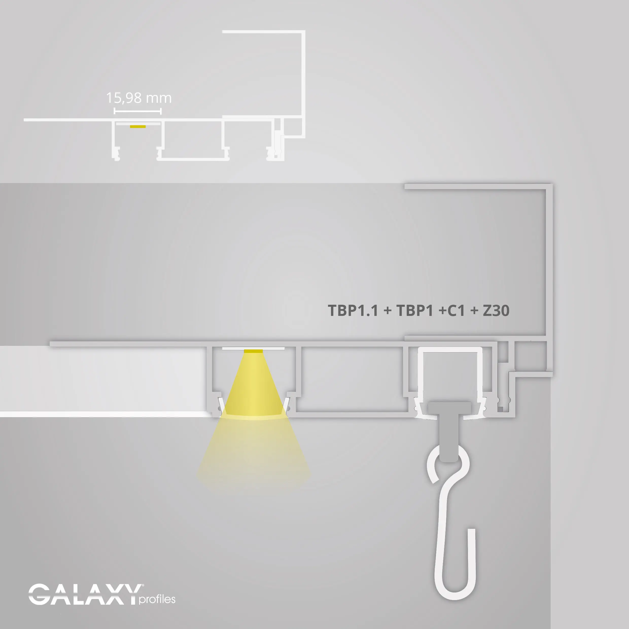 Galaxy Profiles - TBP1.1 series | Profile TBP1.1 silver 200 cm