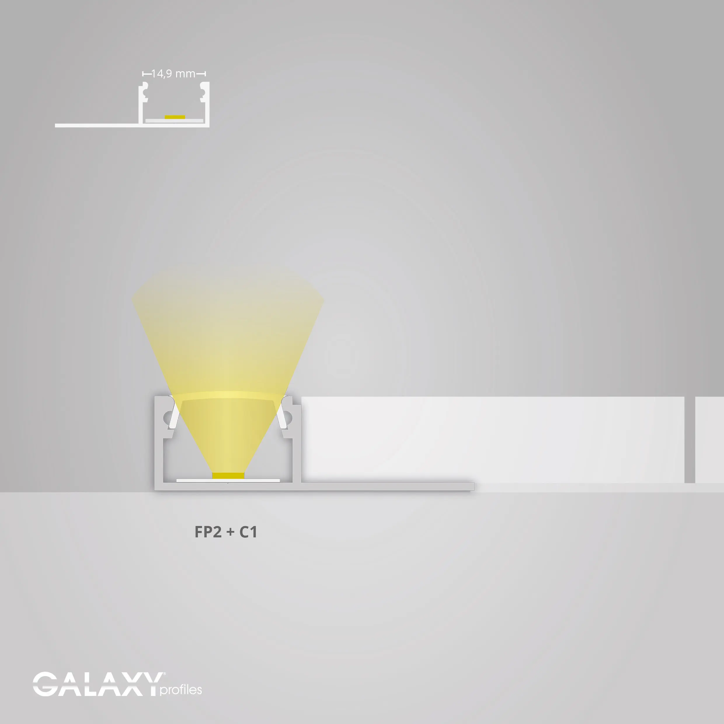 Galaxy Profiles - FP2 series | FP1 LED tile profile MIDDLE 200 cm