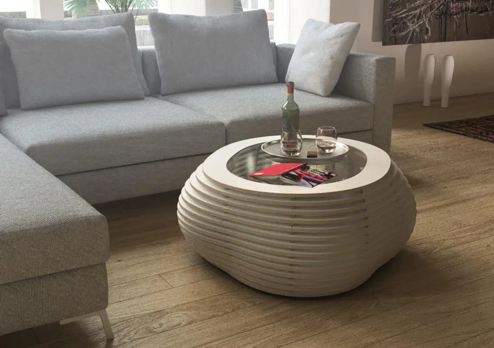 form.bar - coffee table | Ciottolo White