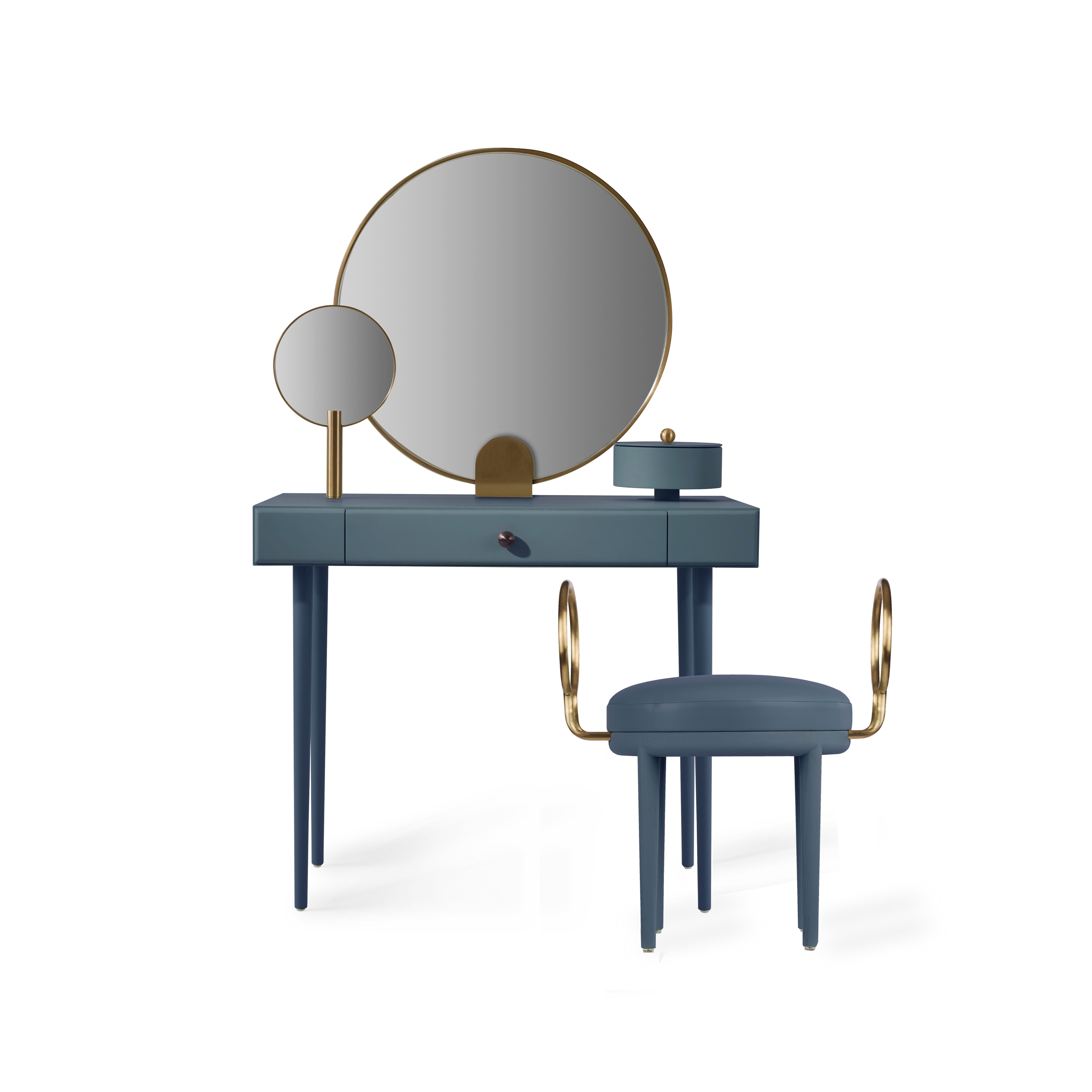 ROSE SELAVY | Vanity Desk and Stool | Petrol Blue
