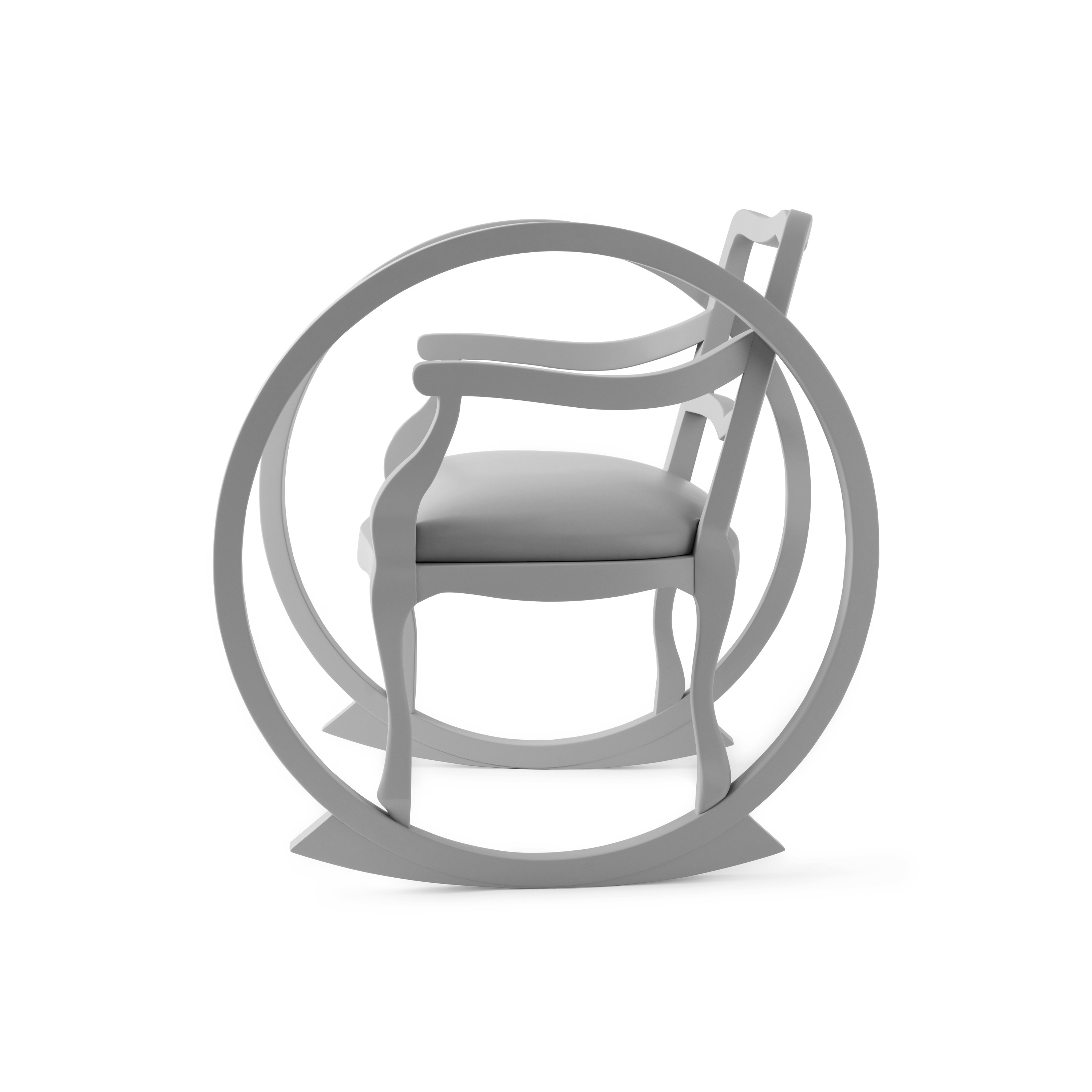 TICKING CLOCK | Adult Rocking Chair | Grey Stone