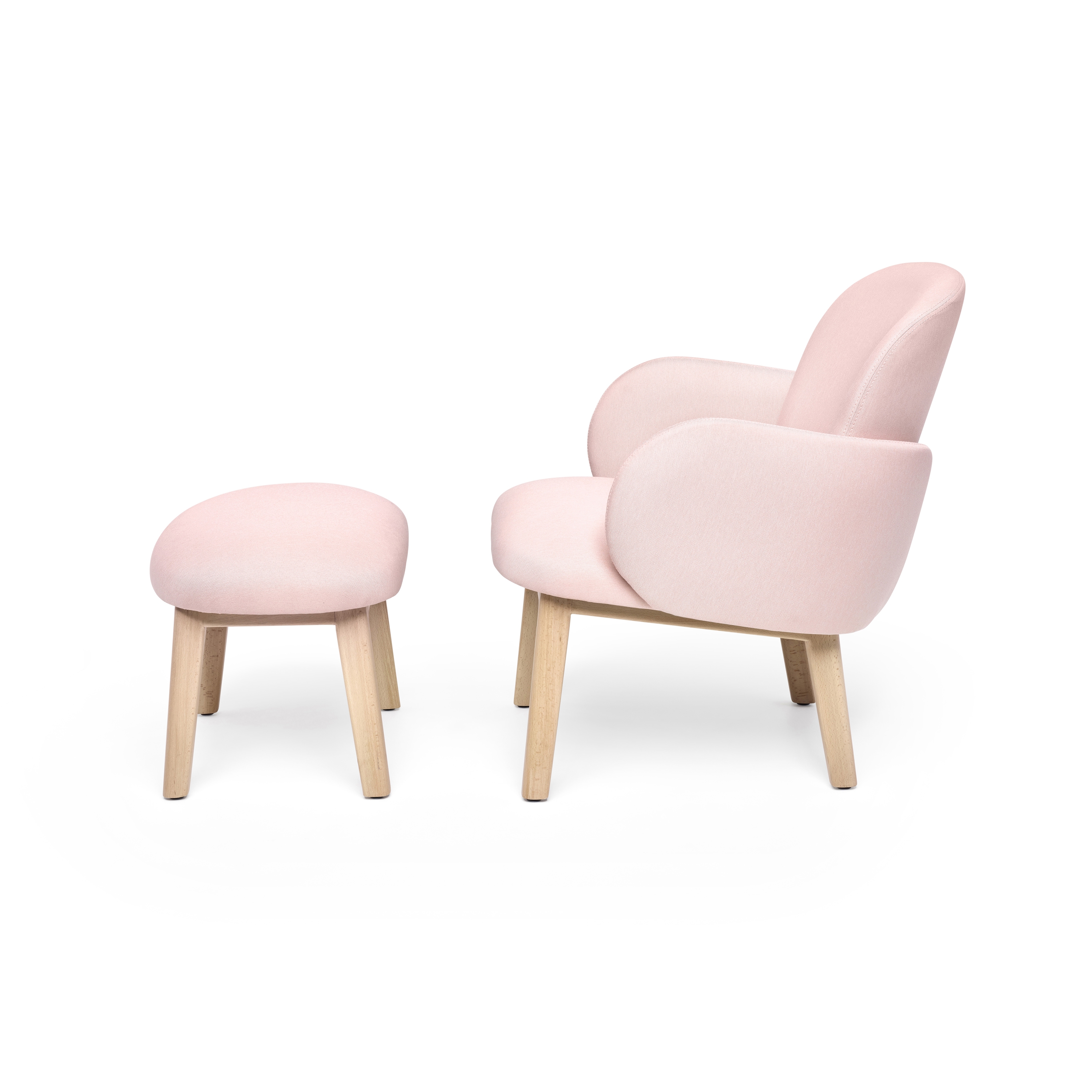 Mostra il prodotto Dost Lounge Wood Pink + Footstool Wood Pink del produttore PUIK