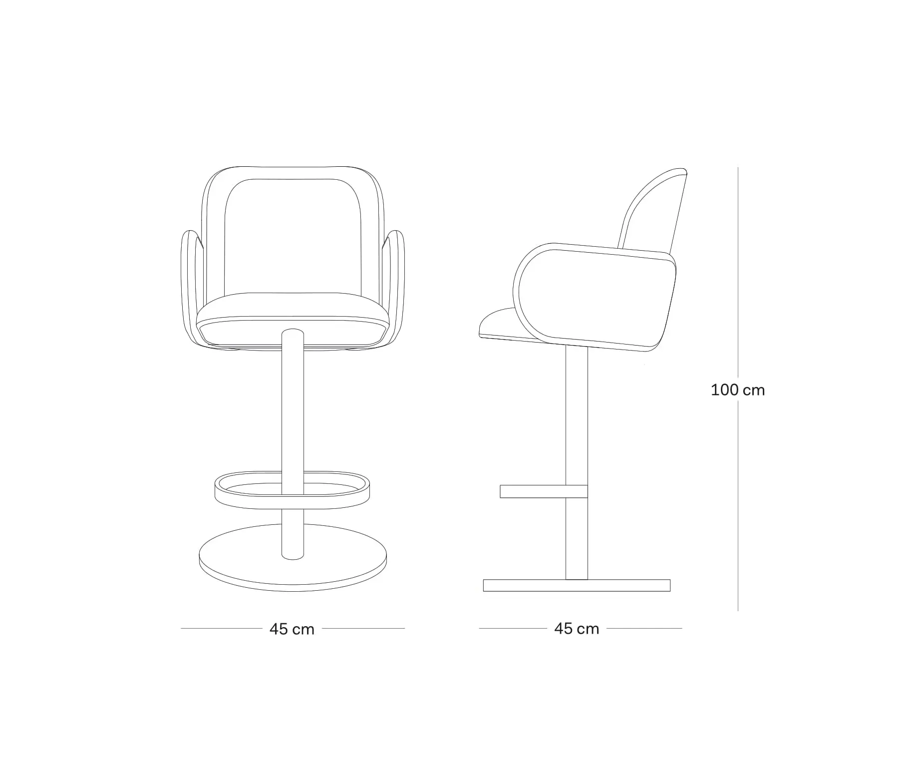 PUIK - Dost Bar stool 65cm, Ivory