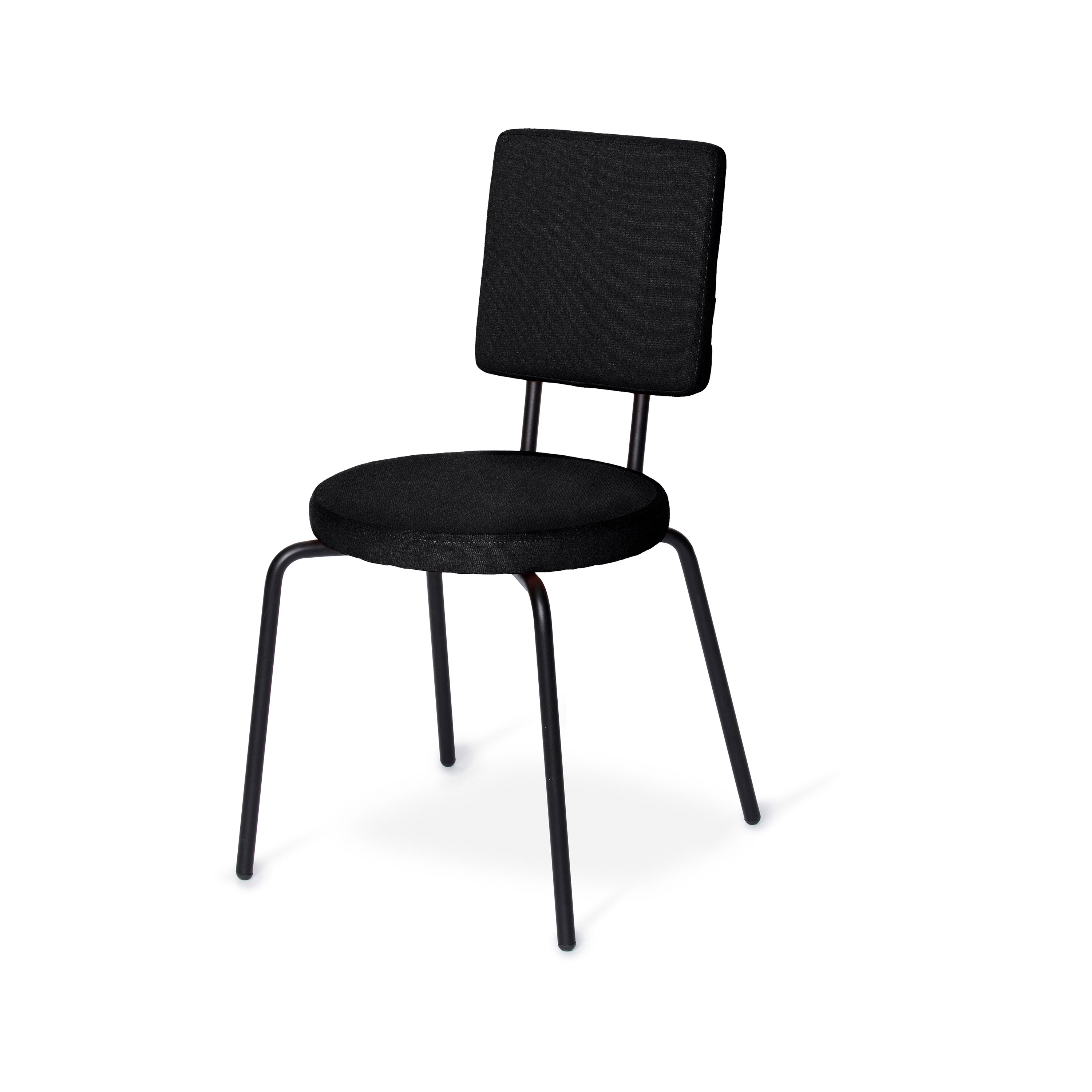 Option Chair Black, Round seat, square backrest